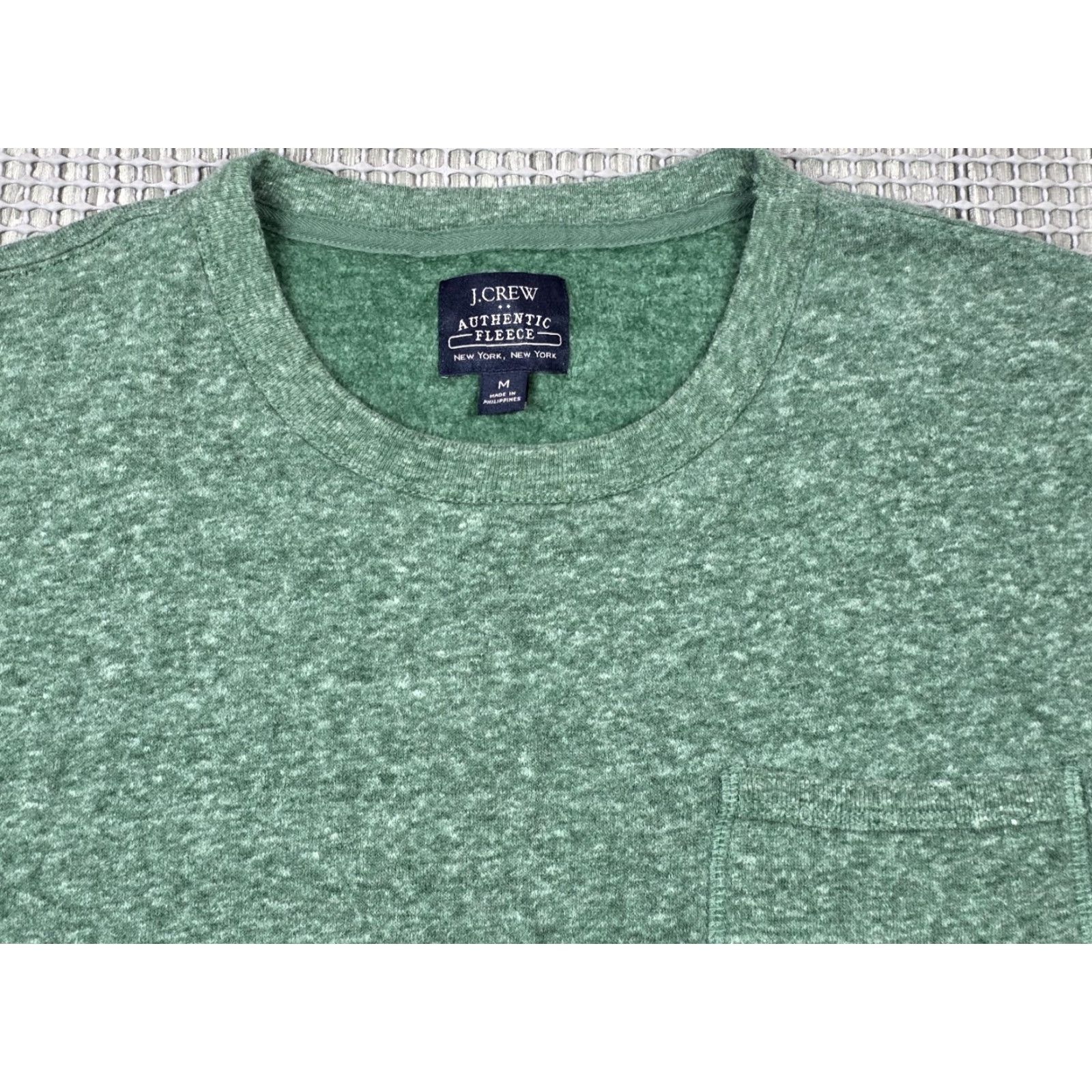 J.Crew J. Crew Authentic Fleece Crew Neck Sweatshirt Heather Green Size M Long Sleeve Mens Regular Pullover Casual All Seasons Pockets Cotton Polyester Size US M / EU 48-50 / 2 - 5 Thumbnail