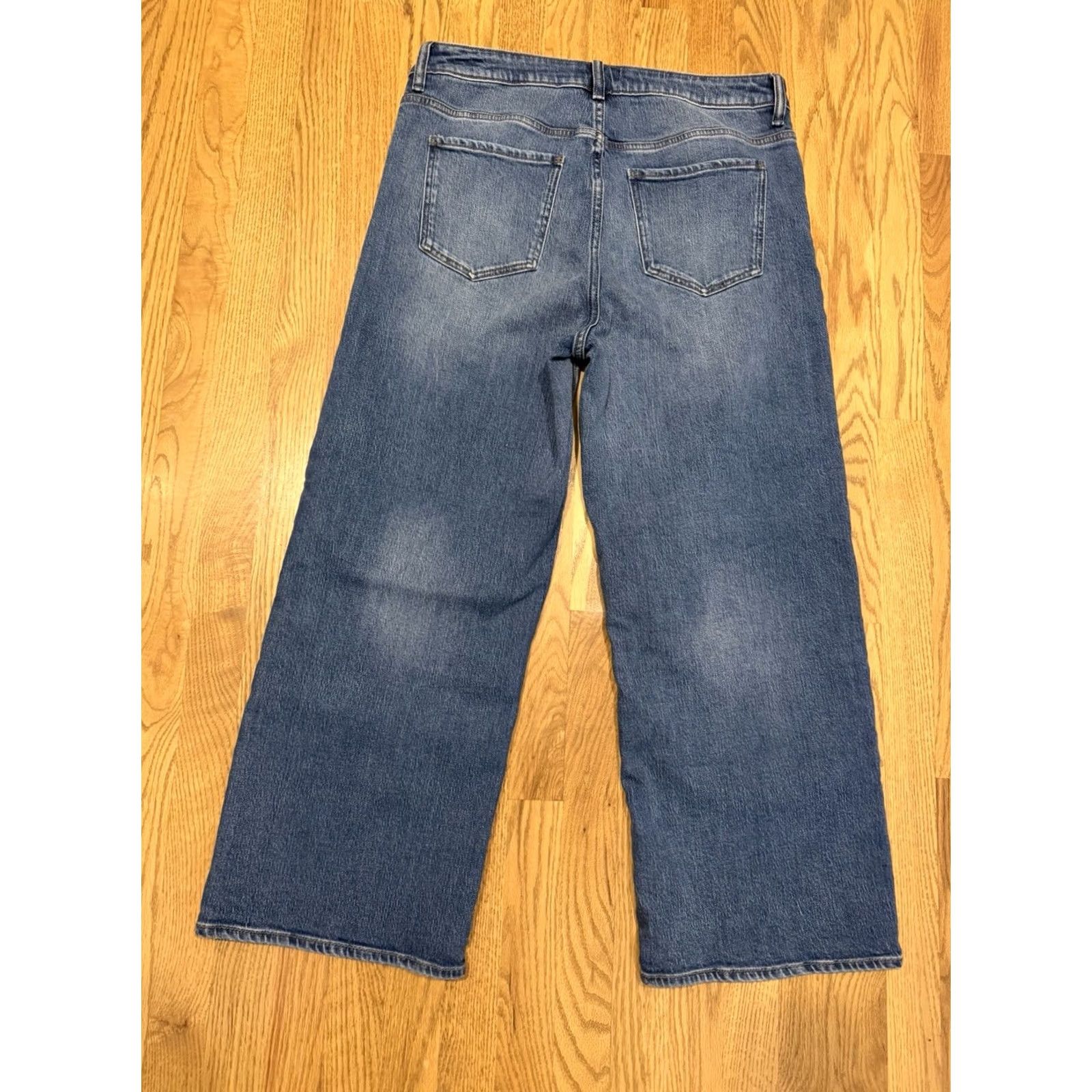 Quince VINTAGE? No. NEW Quince Bella Stretch Relaxed Straight Jeans Atlantic Blue Womens 33 x 28 NWT Size 24" / US 00 / IT 34 - 3 Thumbnail