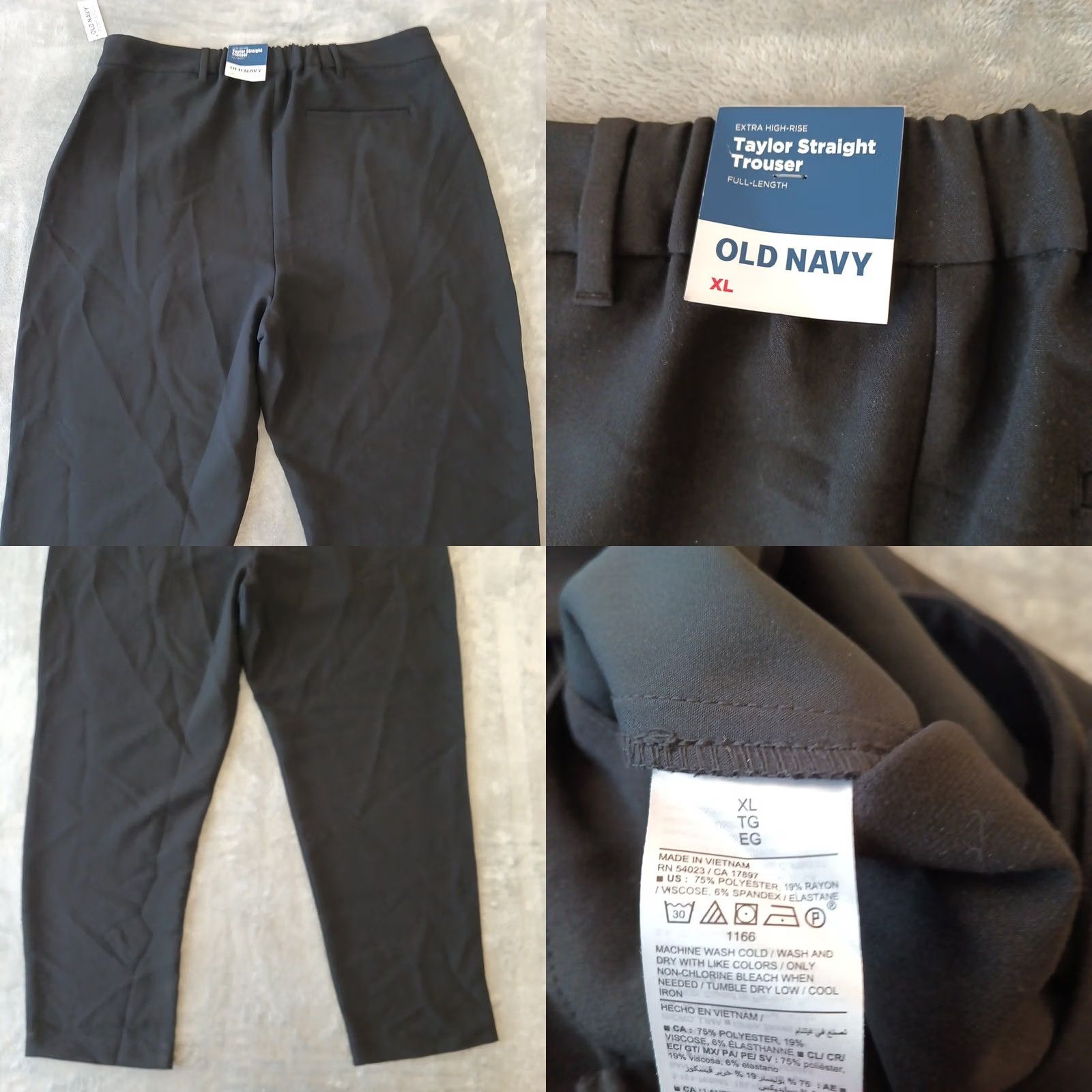 Old Navy Old Navy Pants Womens XL Black Taylor Straight Pleated Dress Pants Elastic Pockets 36x30 Regular"} Size 40" / US 18 - 8 Thumbnail