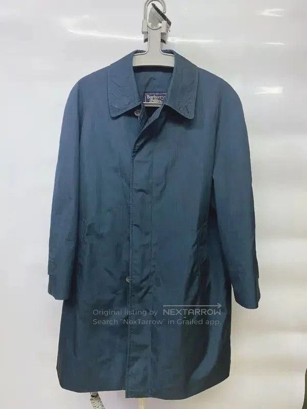 Burberry Burberry Long Blue Cotton Trench Coat for Men. Size US S / EU 44-46 / 1 - 2 Thumbnail