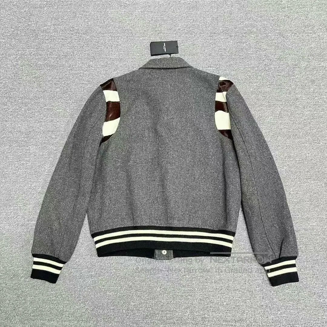 Saint Laurent Paris saint laurent gray striped varsity jacket. Size US L / EU 52-54 / 3 - 2 Thumbnail