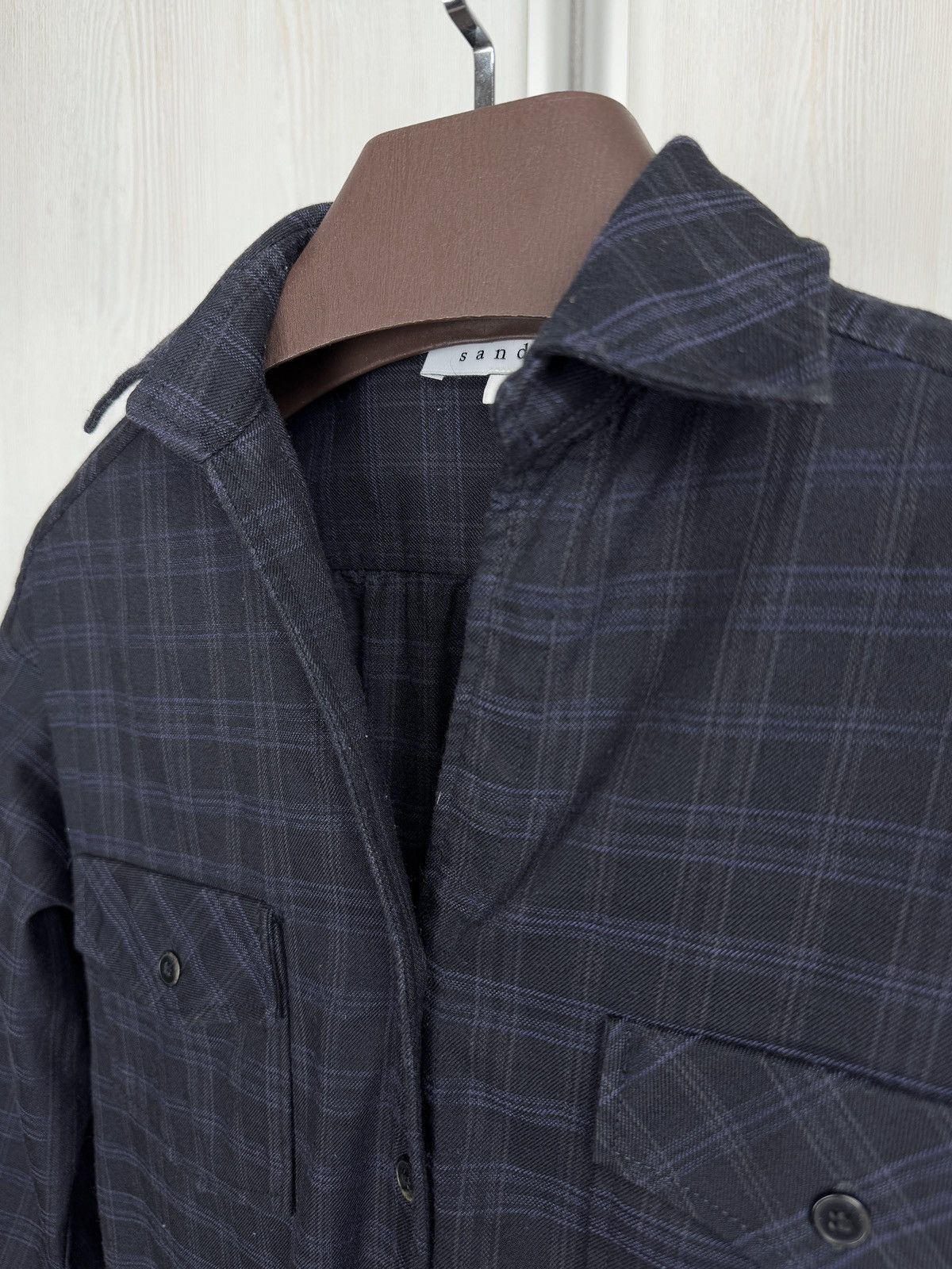 Sandro Sandro Paris Checkered Wool Cotton Short Shirt Dress size 1 Size S / US 4 / IT 40 - 7 Thumbnail