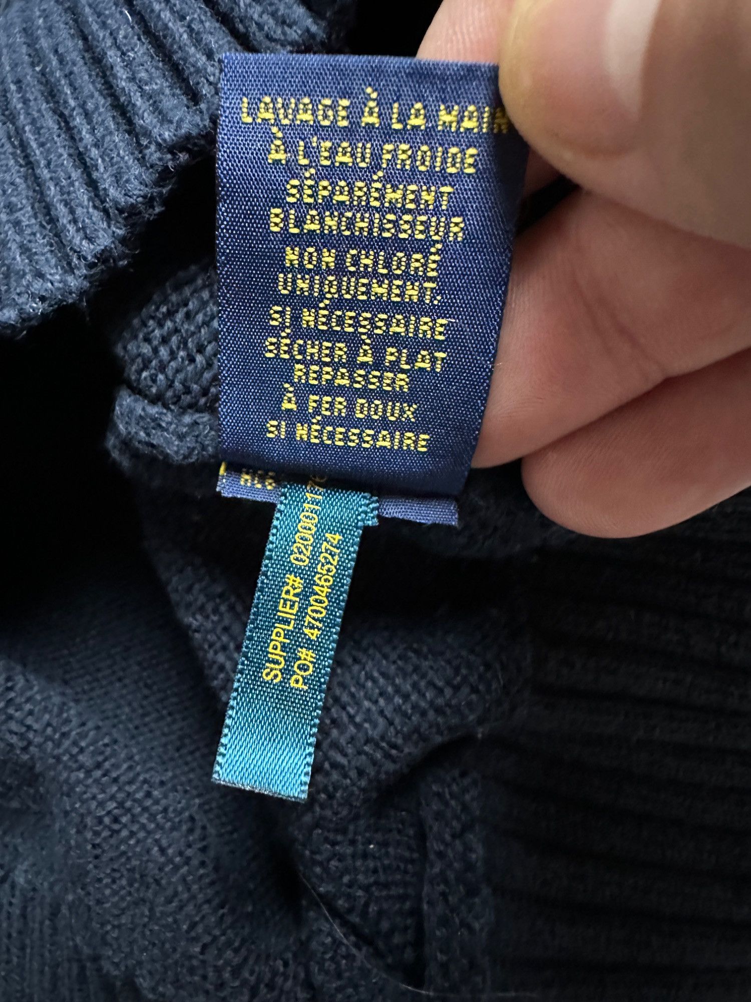 Polo Ralph Lauren Polo Ralph Lauren Navy Cotton Knit Sweater Button-Up y2k 90s Size US L / EU 52-54 / 3 - 9 Thumbnail
