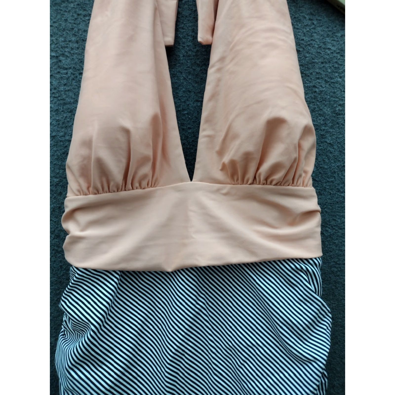 Vintage Cupshe Women's XL Pink Halter Plunging Neck Ruched One Piece Swimsuit Size ONE SIZE - 3 Thumbnail