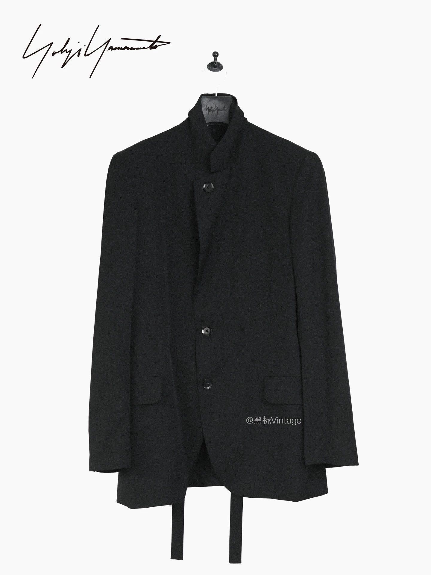 Yohji Yamamoto Black High-Collar Button-Front Jacket Size L Size US L / EU 52-54 / 3 - 1 Thumbnail