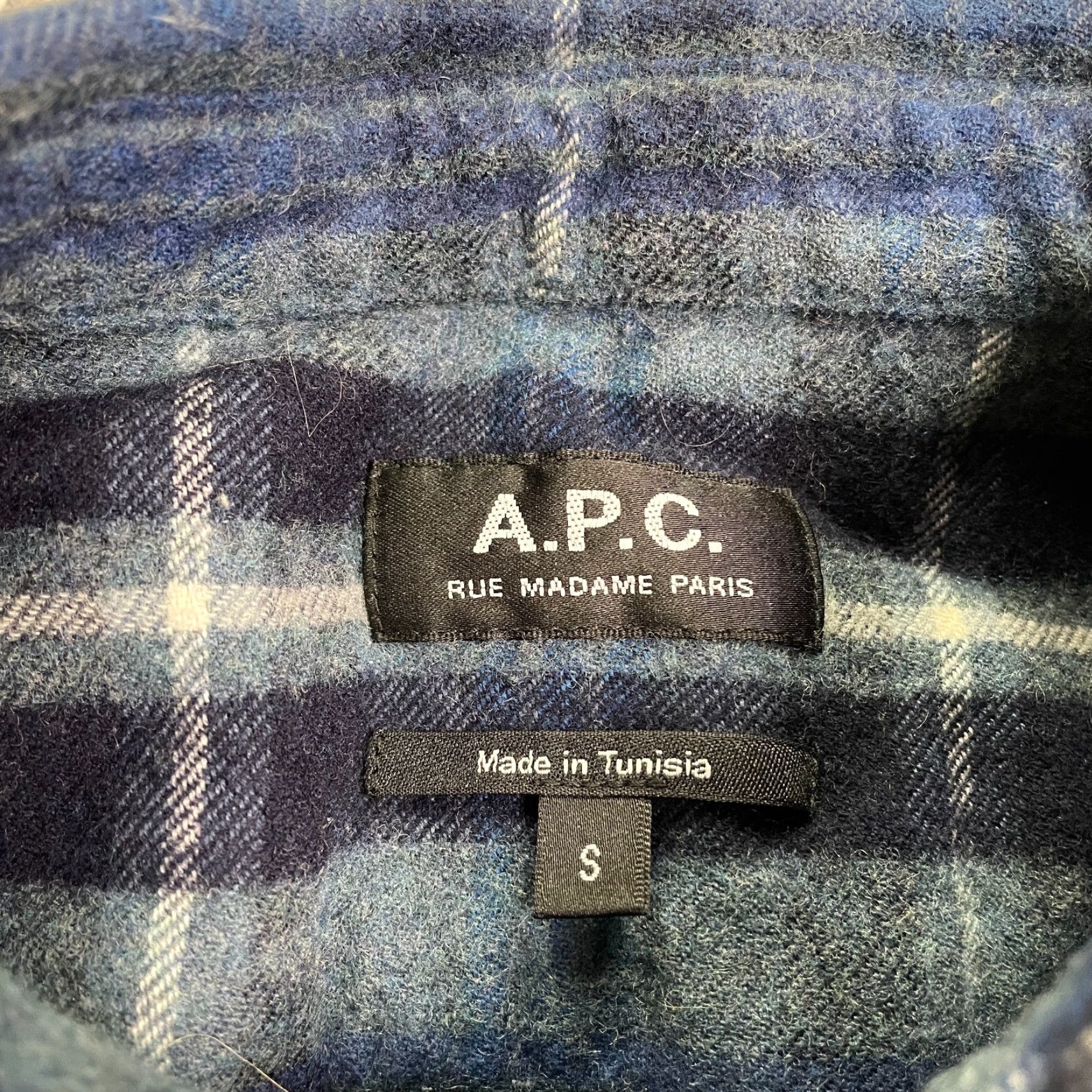 A.P.C. A.P.C. Wool Flannel Shirt Womens Small Blue Plaid Long Sleeve Button Down Casual Size S / US 4 / IT 40 - 7 Thumbnail