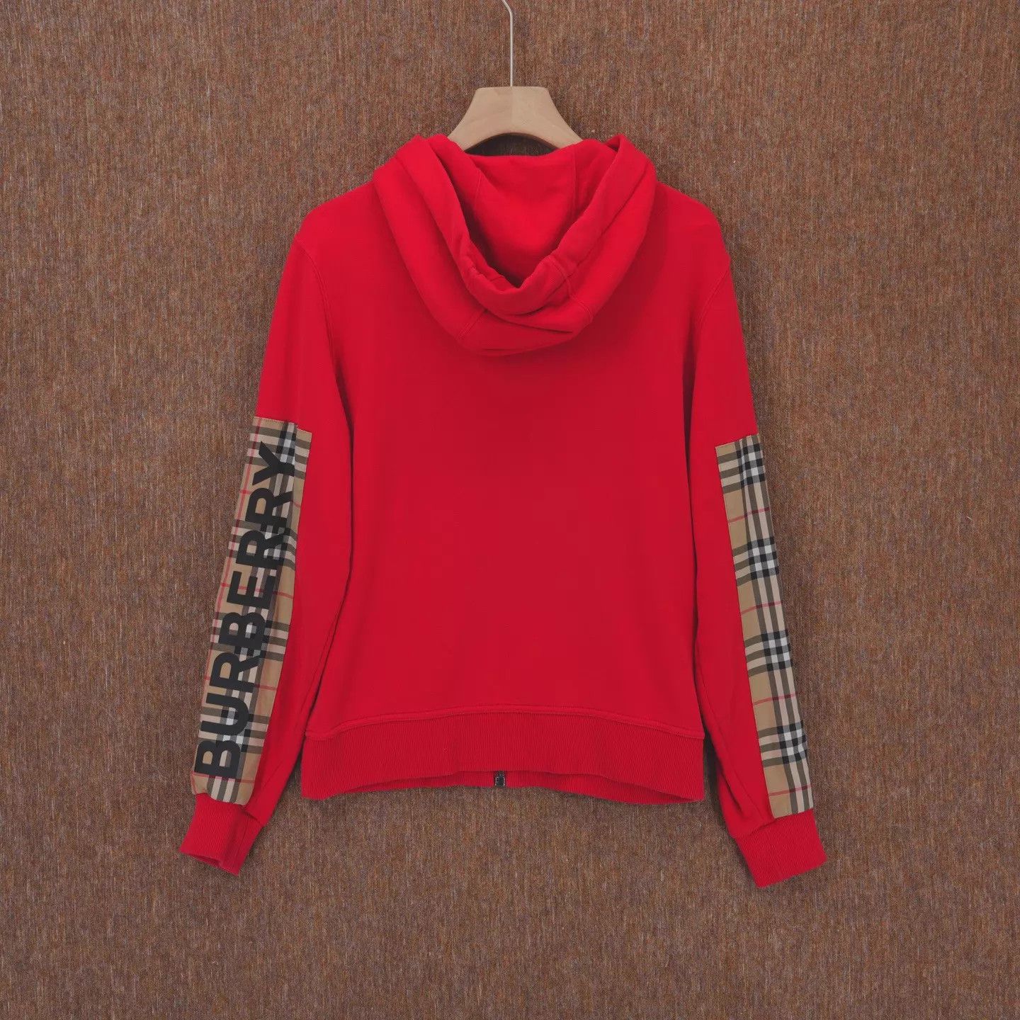 Burberry Burberry Red Arm Check Zipper Sweatshirt XS Size US XS / EU 42 / 0 - 2 Thumbnail