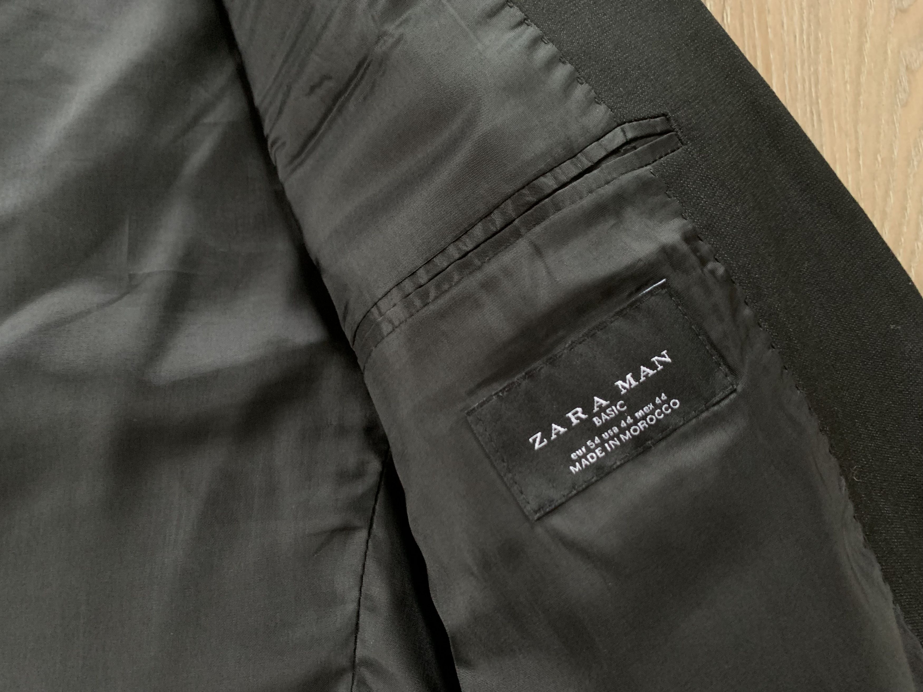 Zara Zara Man Basic Black Blazer Jacket Size 44R - 7 Thumbnail