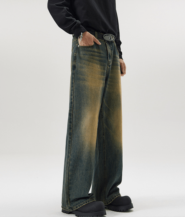 Japanese Brand × Jean Men's washed distressed loose straight jeans Size US 32 / EU 48 - 2 Thumbnail