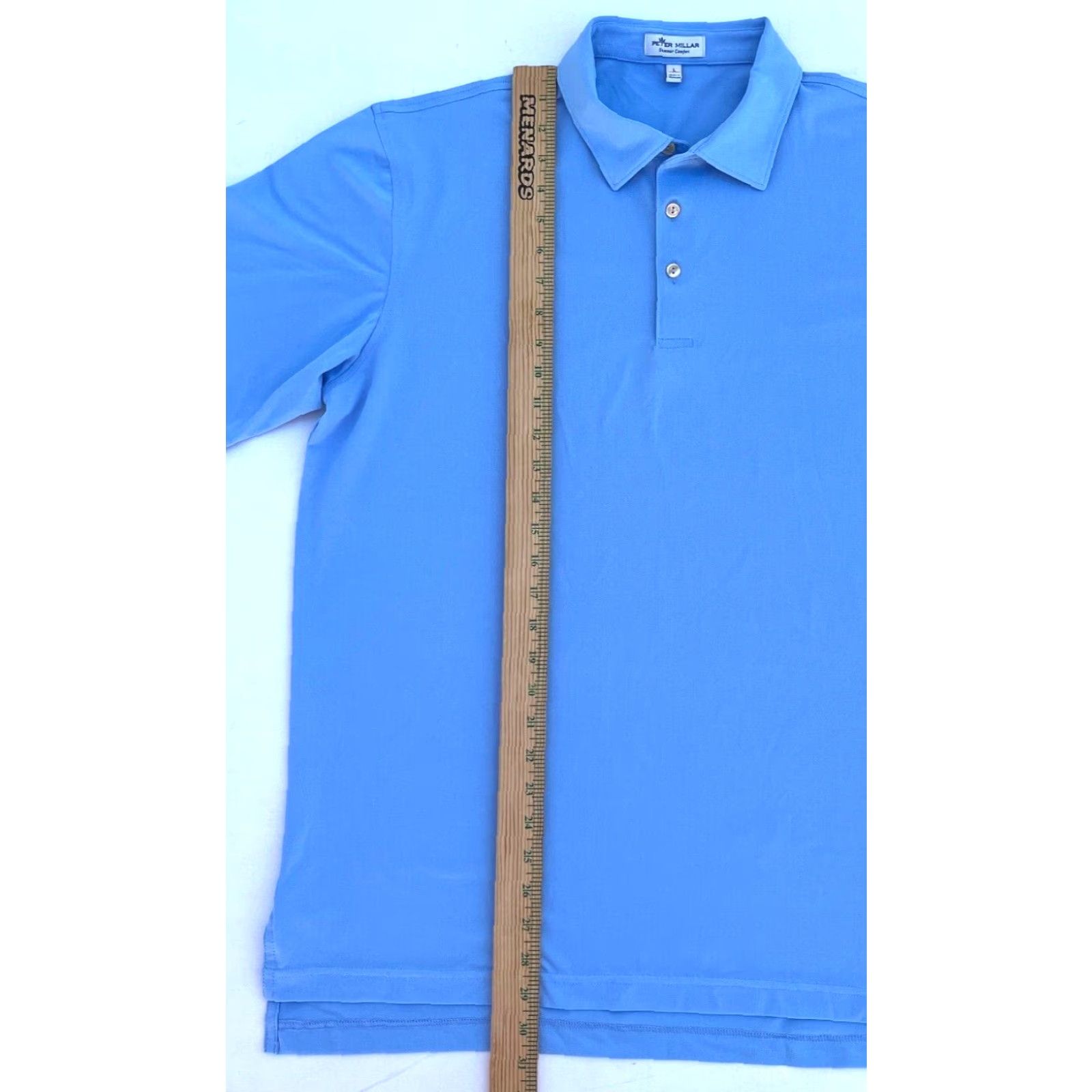 Peter Millar Peter Millar Summer Comfort Performance Polo Shirt Sz L Mens Polo Short Sleeve Blue Solid | Golf | Classic Preppy Size US L / EU 52-54 / 3 - 6 Thumbnail