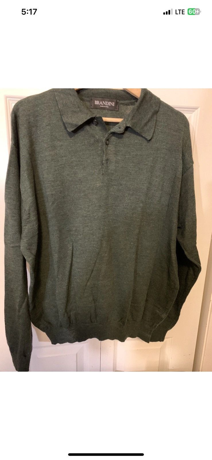 Brandini Brandini mens sz XL merino wool sweater green Size US XL / EU 56 / 4 - 1 Thumbnail