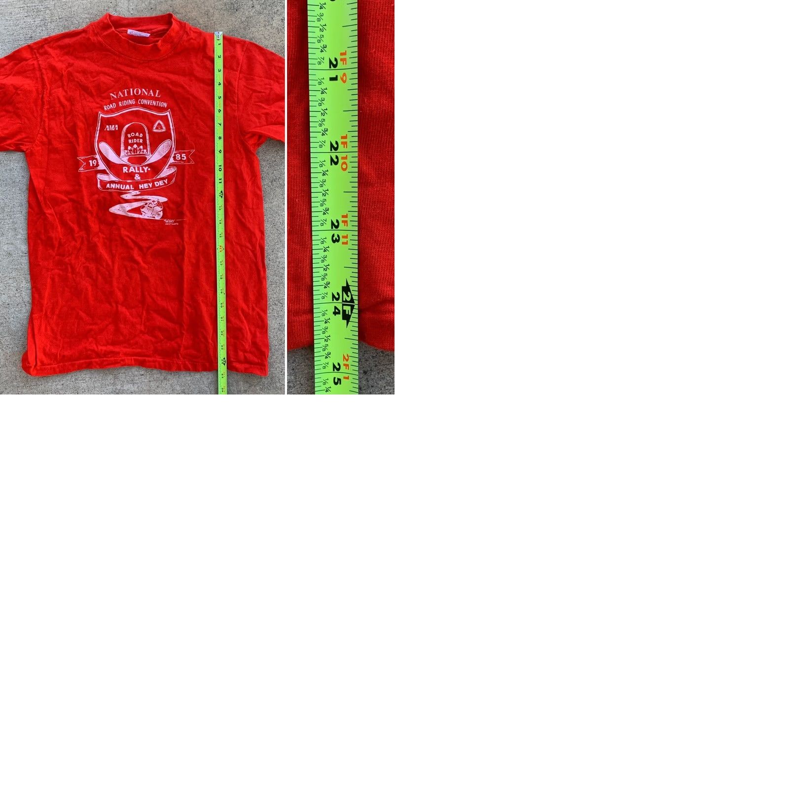 Hanes VINTAGE AMA Road Rider Annual Hey Day 85 T-Shirt National Road Riding Convention Hanes M Red Mens Graphic Tee 1985 1980s USA Size US M / EU 48-50 / 2 - 9 Thumbnail
