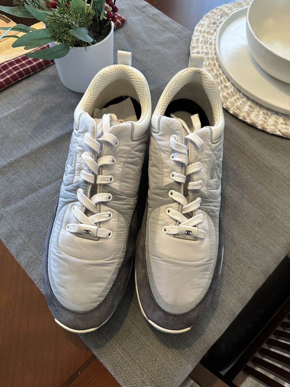 Chanel Chanel Suede Low Top Sneakers Size US 12 / EU 45 - 1 Thumbnail