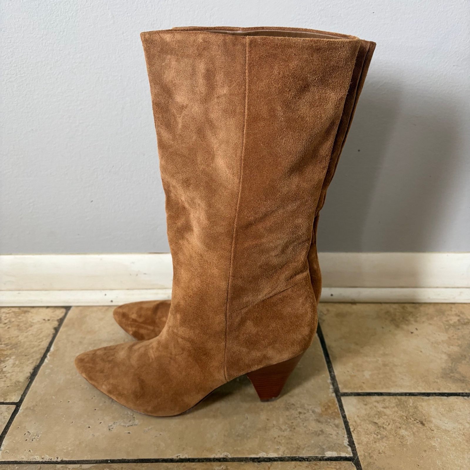 Veronica Beard Veronica Beard Blondie Slouchy Suede Mid Boots Hazelnut 9M Size US 9 / IT 39 - 2 Thumbnail