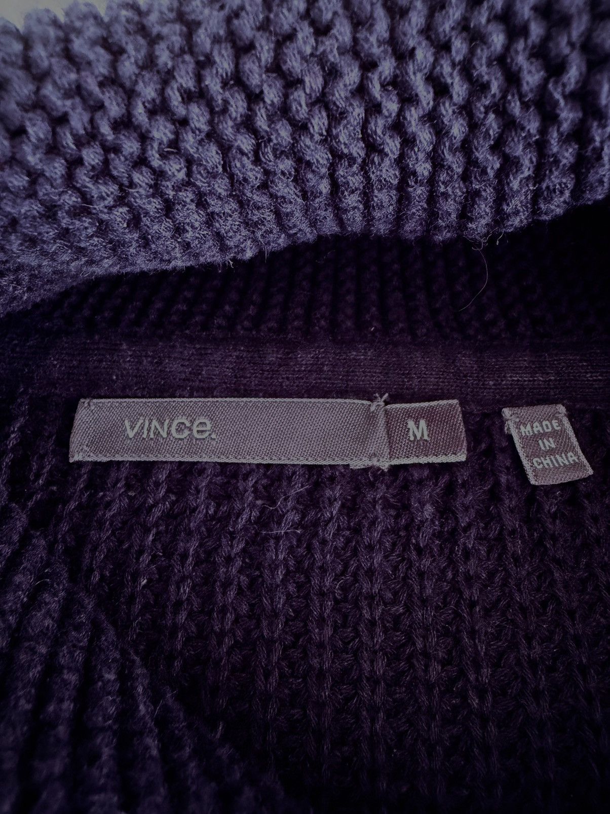 Vince Vince Navy Fisherman Knit Shawl Collar Sweater Size US M / EU 48-50 / 2 - 4 Thumbnail
