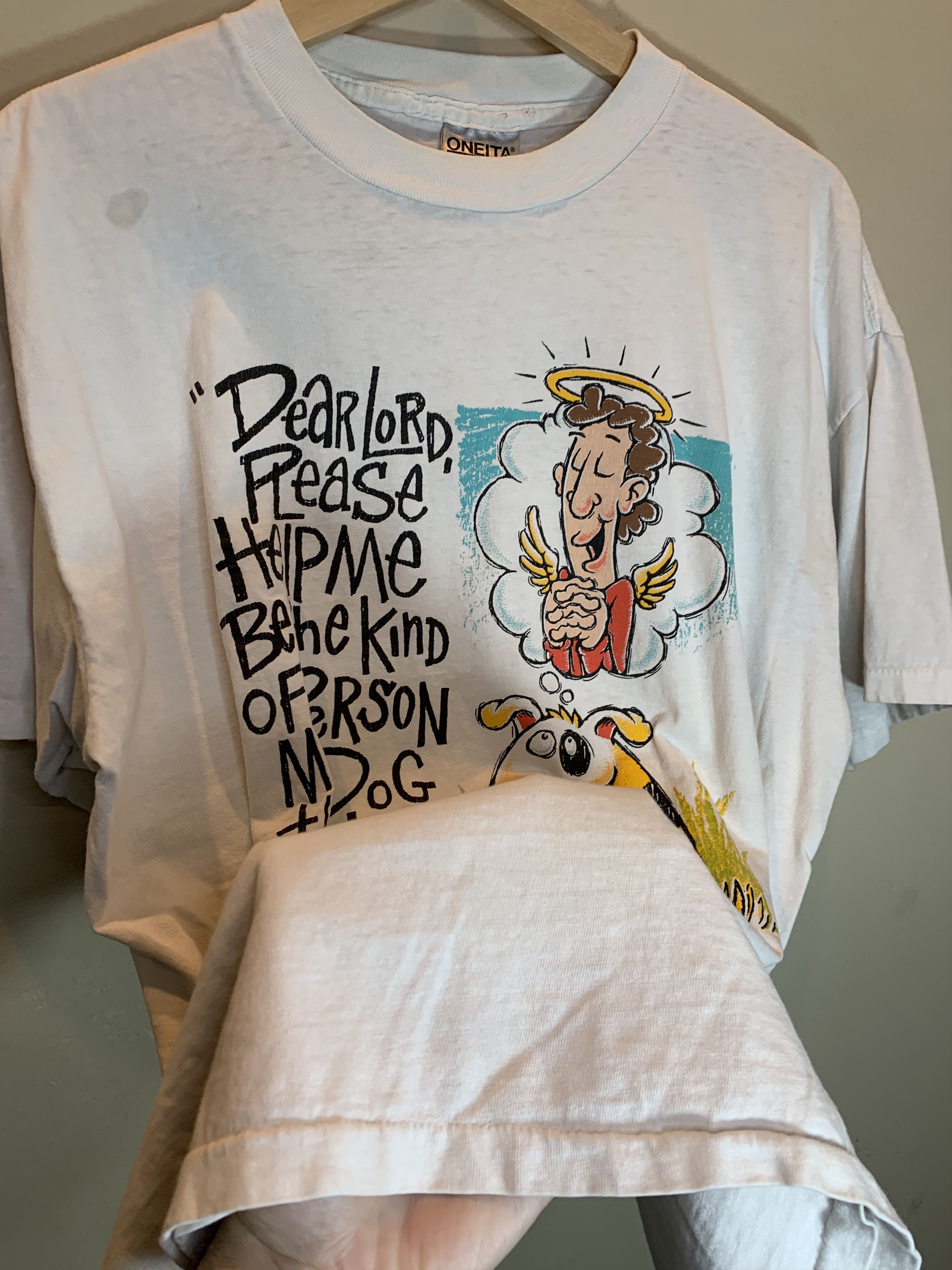 Vintage RARE* Vintage Dear Lord Jesus Dog Christ Single Stitch Shirt Size US XL / EU 56 / 4 - 4 Thumbnail