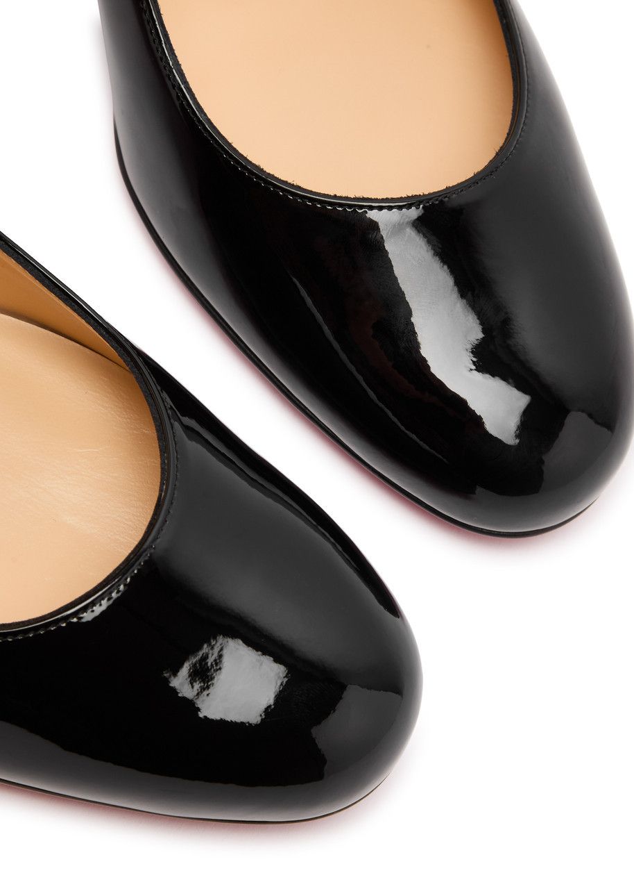 Christian Louboutin Cadrilla 70 Black Patent Leather Block Heel Classic Pump 35 Size US 5 / IT 35 - 6 Thumbnail