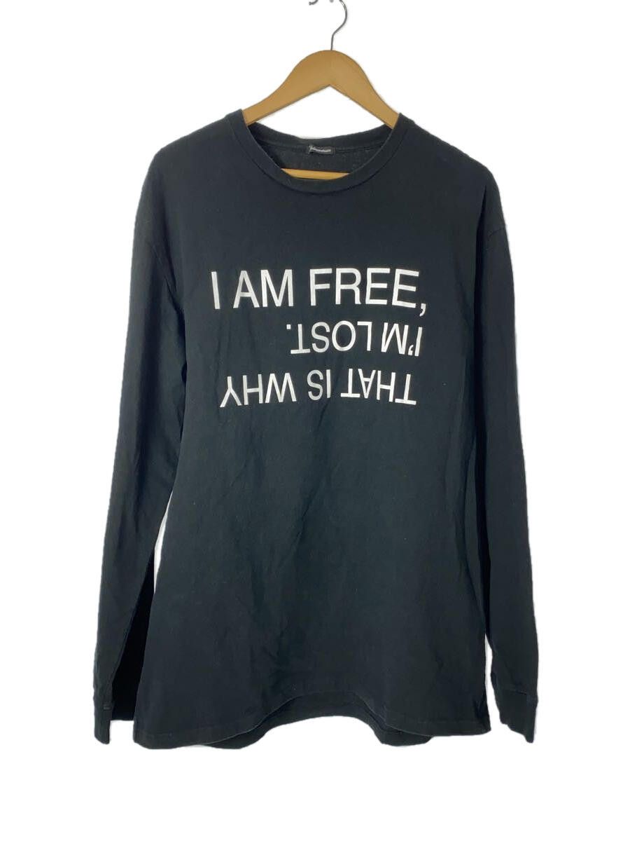 image of Undercover T-Shirts Long Sleeve Cotton Message Print Pullover Black, Men's (Size 2XL)
