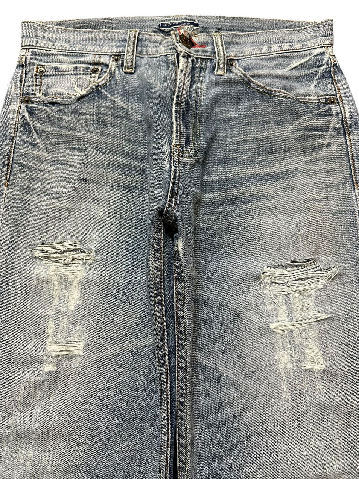 14th Addiction Vintage Japanese Brand Faded Wash Distress Loose Jeans Size US 31 - 3 Thumbnail