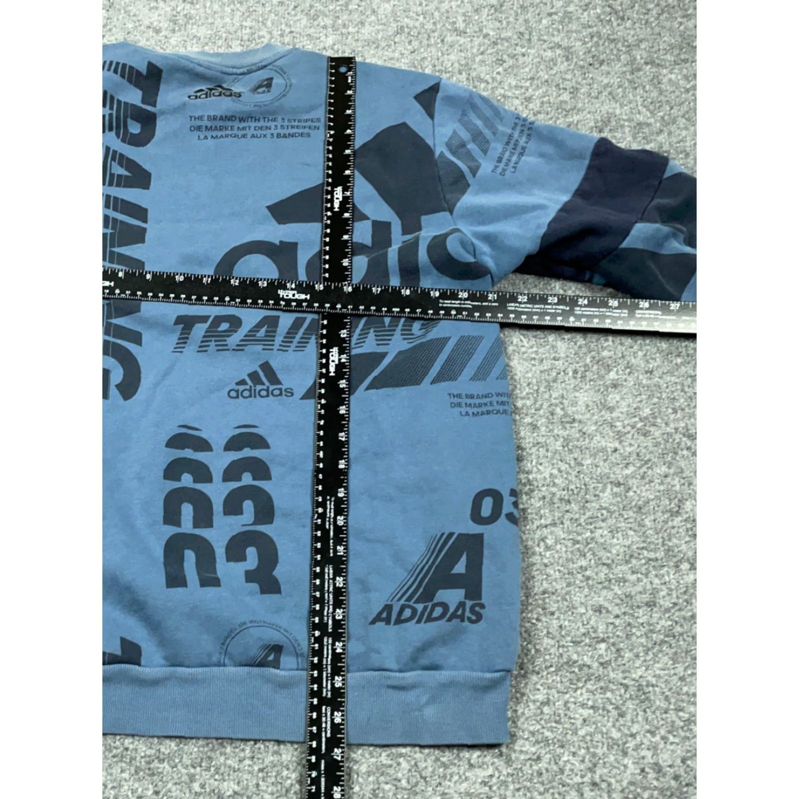 Adidas adidas Blue Black All Over Print Sweatshirt Adult Large Pullover Fleece 90s Mens Size US L / EU 52-54 / 3 - 3 Thumbnail