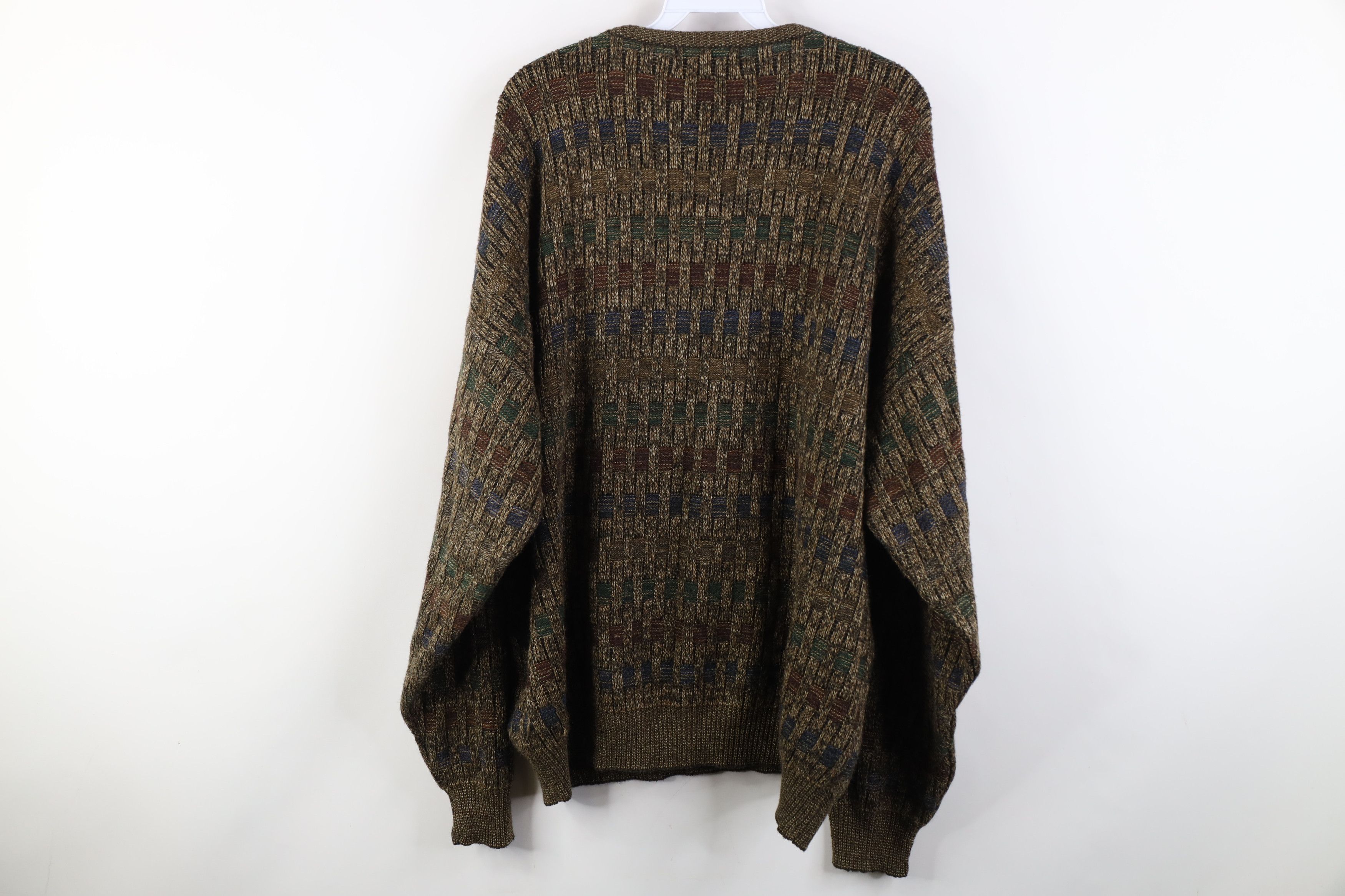 Vintage Vintage 90s Coogi Style Striped Knit Sweater Earth Tone Size US XL / EU 56 / 4 - 8 Thumbnail