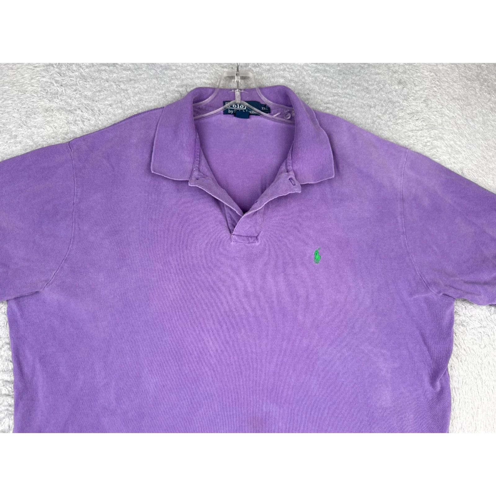 Ralph Lauren VINTAGE Polo Ralph Lauren Shirt Men 2XL Purple Short Sleeve 100% Cotton Polo Shirt, 80s Golf Theme, Slim Fit Mens Size US XXL / EU 58 / 5 - 4 Thumbnail