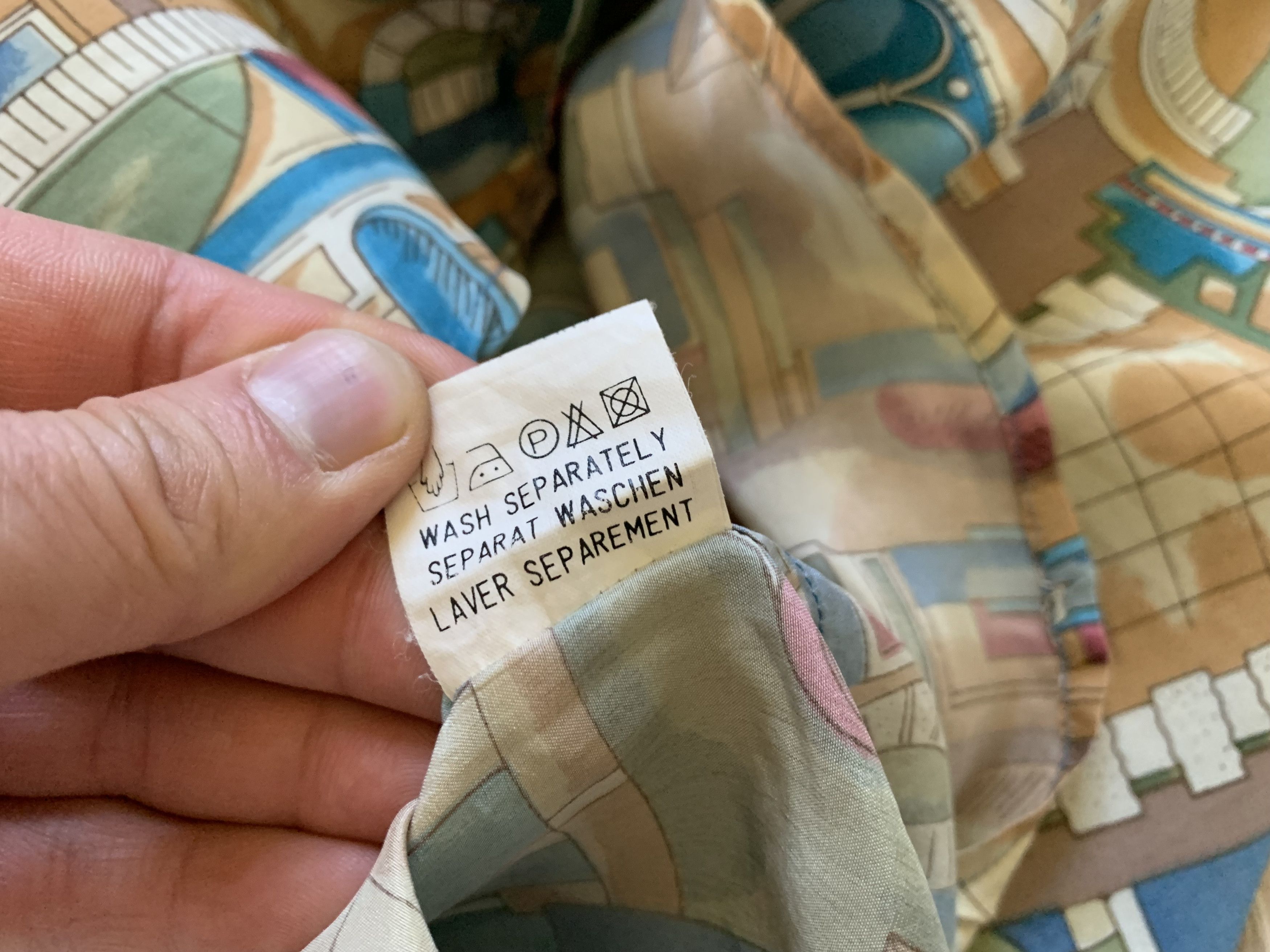 Vintage Pure Silk Light Printed Long Sleeve Shirt Size US L / EU 52-54 / 3 - 8 Thumbnail