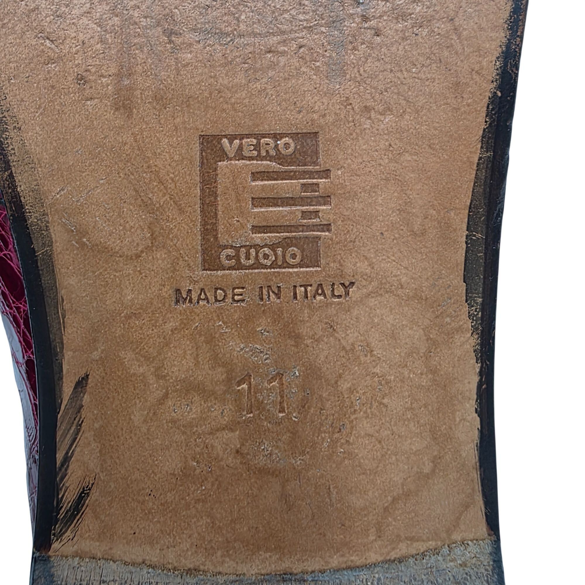 David Eden Vintage Crocodile Burgundy David Eden Exotic Italy Loafers Size US 11 / EU 44 - 14 Thumbnail