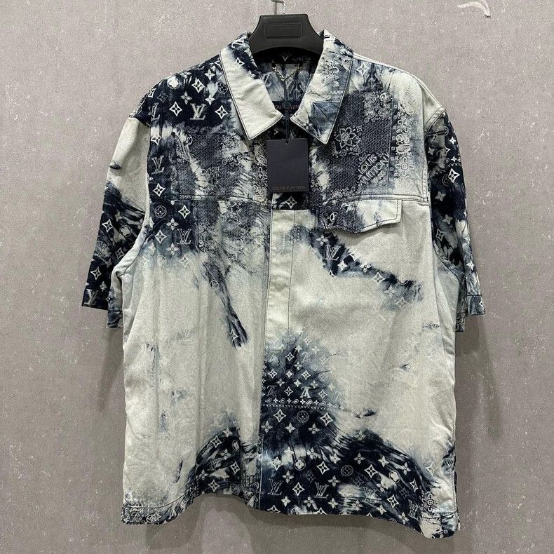 Louis Vuitton Louis Vuitton size 5l Denim printed cashew flower short sle Size US M / EU 48-50 / 2 - 1 Thumbnail