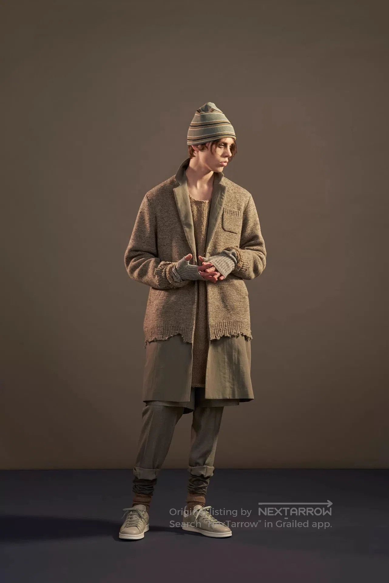 Undercover Black Layered Long Coat with Knit Detail. Size US M / EU 48-50 / 2 - 9 Thumbnail