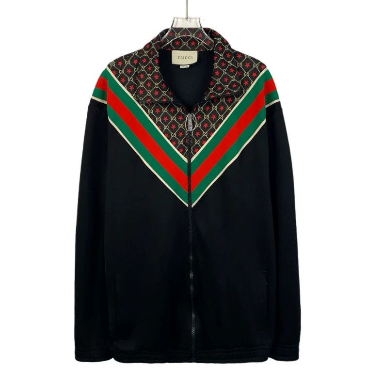 Gucci Gucci Black logo star print striped zipper jacket 2501-Next Size US XL / EU 56 / 4 - 1 Thumbnail