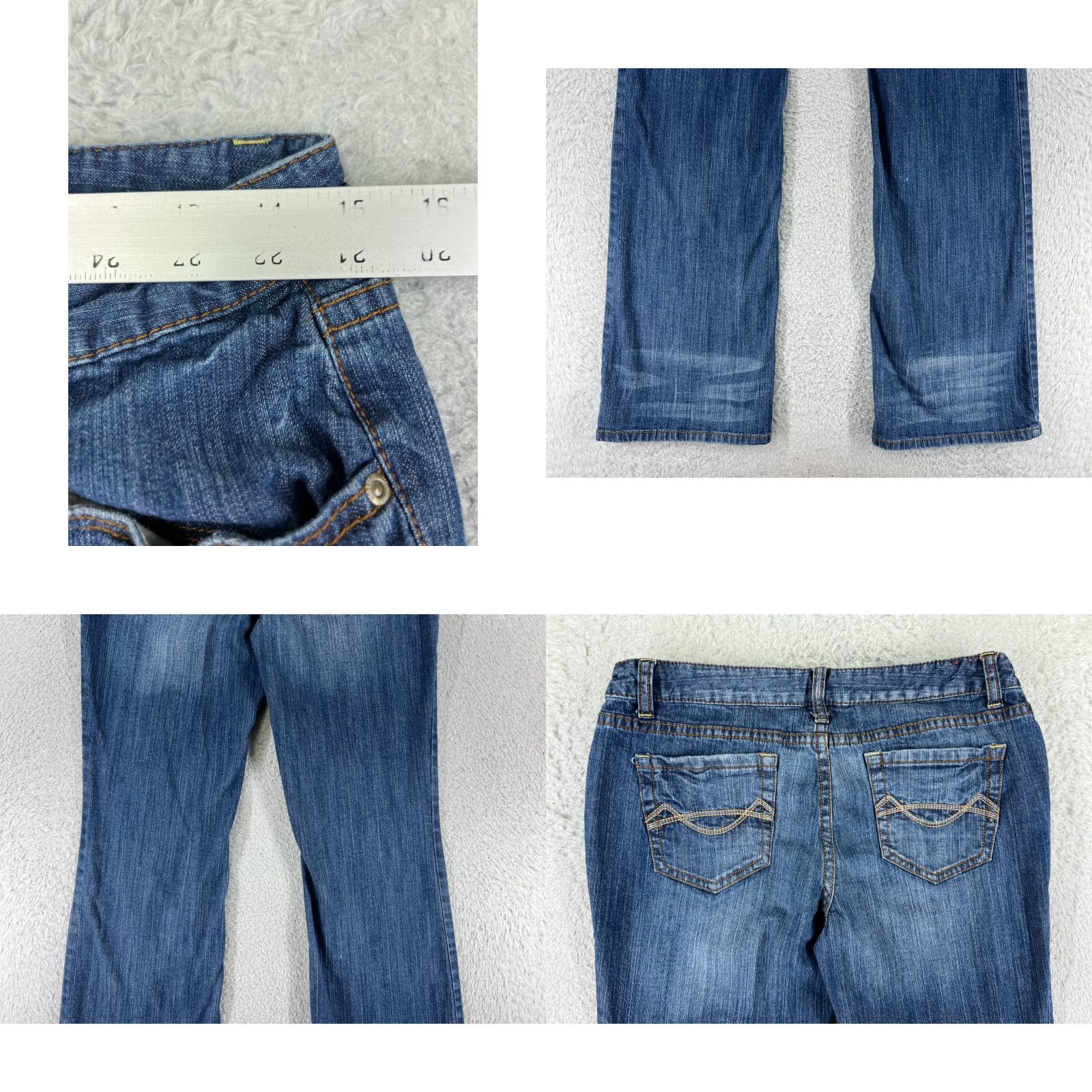Mossimo Mossimo Jeans Women 11 Blue Denim Bootcut Cotton Blend Low Rise Distressed Size 32" / US 10 / IT 46 - 9 Thumbnail