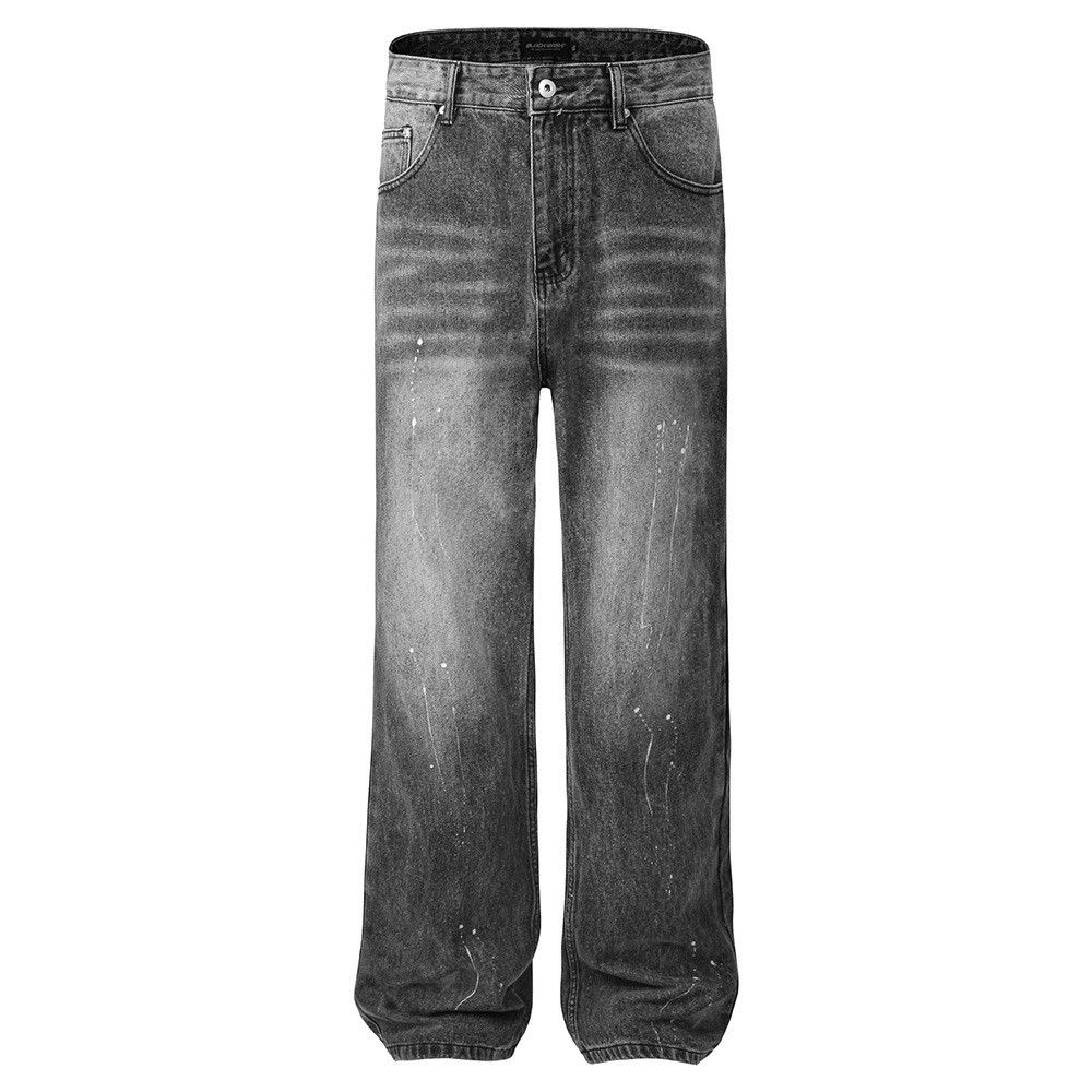 Japanese Brand × Jean American washed men's loose straight trendy printed jeans Size US 32 / EU 48 - 1 Thumbnail
