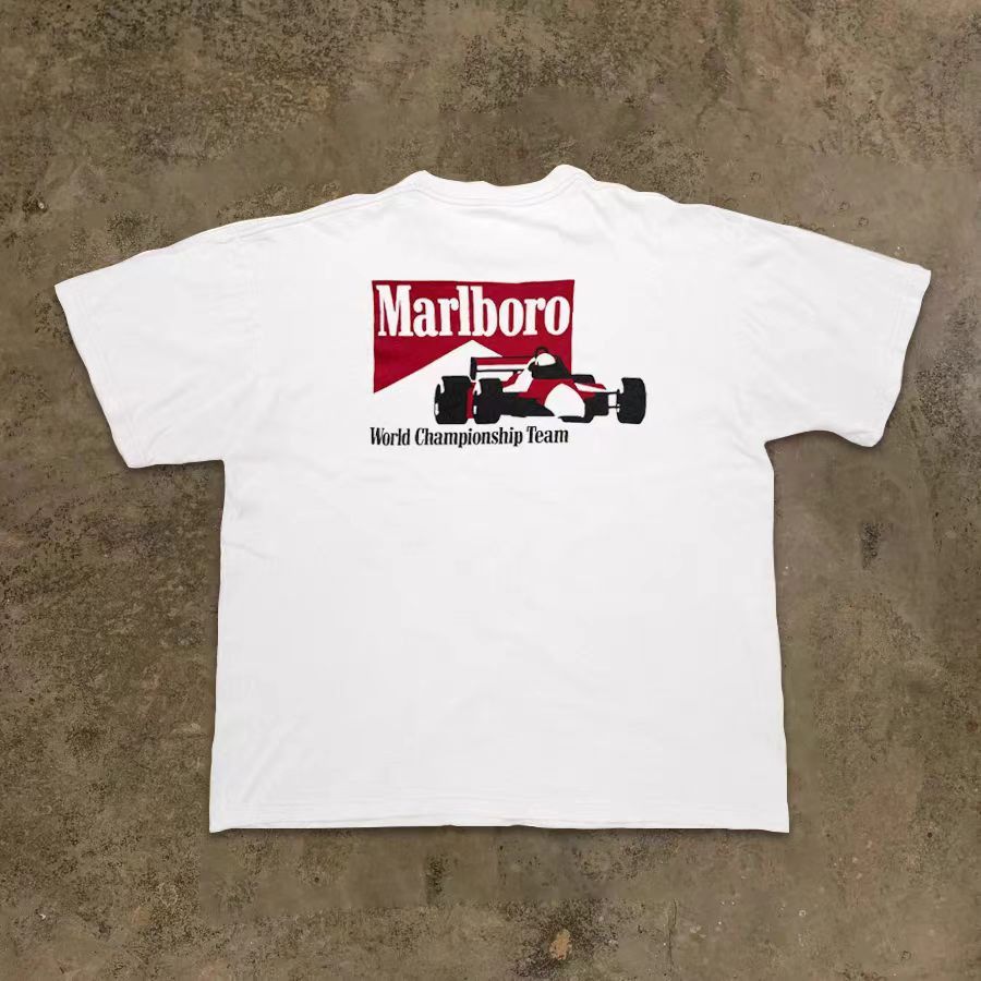 Japanese Brand × Vintage White washed retro racing print t-shirt Size US M / EU 48-50 / 2 - 1 Thumbnail