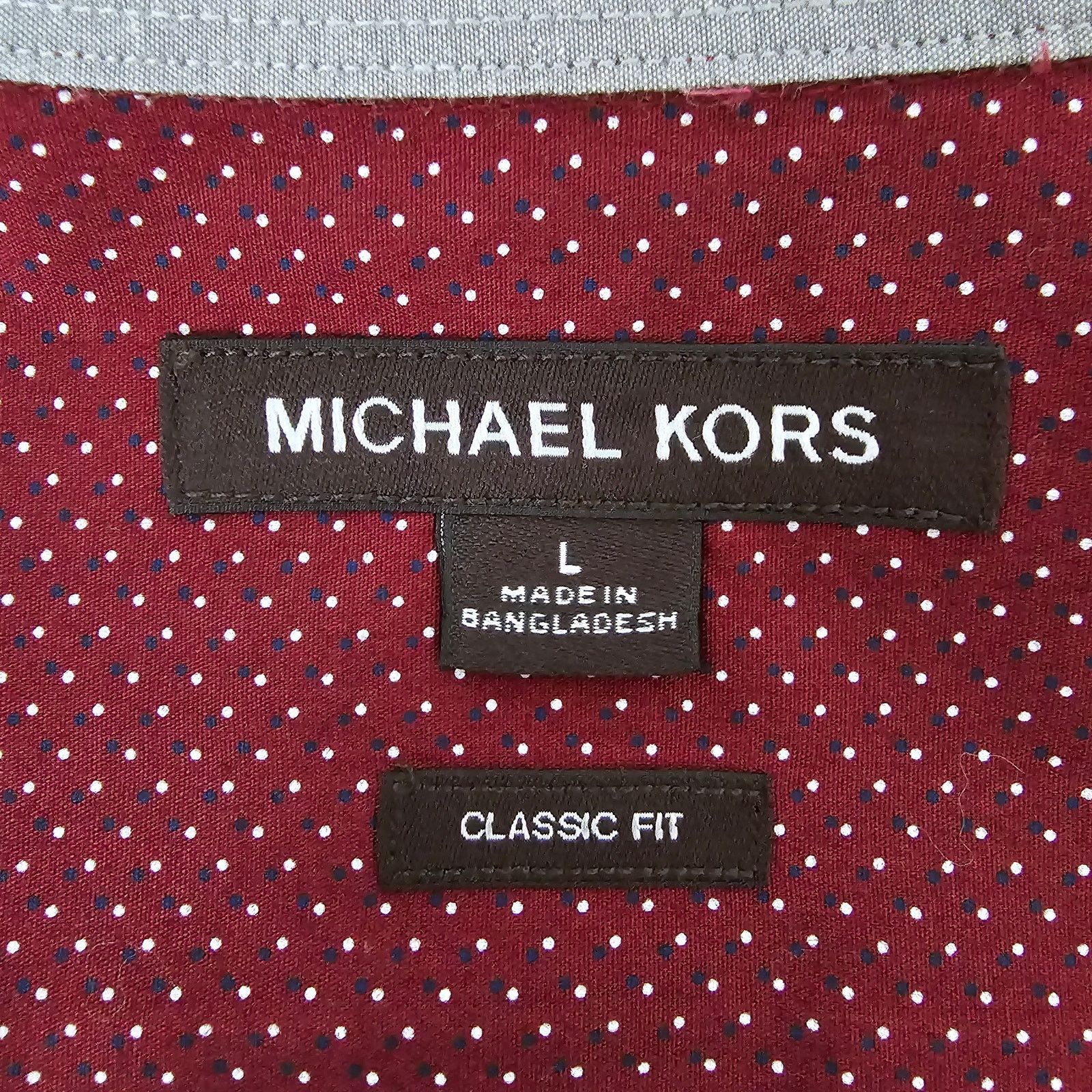 Michael Kors Michael Kors Men Shirt Red Dot Print Contrast Flip Cuff L Size US L / EU 52-54 / 3 - 14 Thumbnail