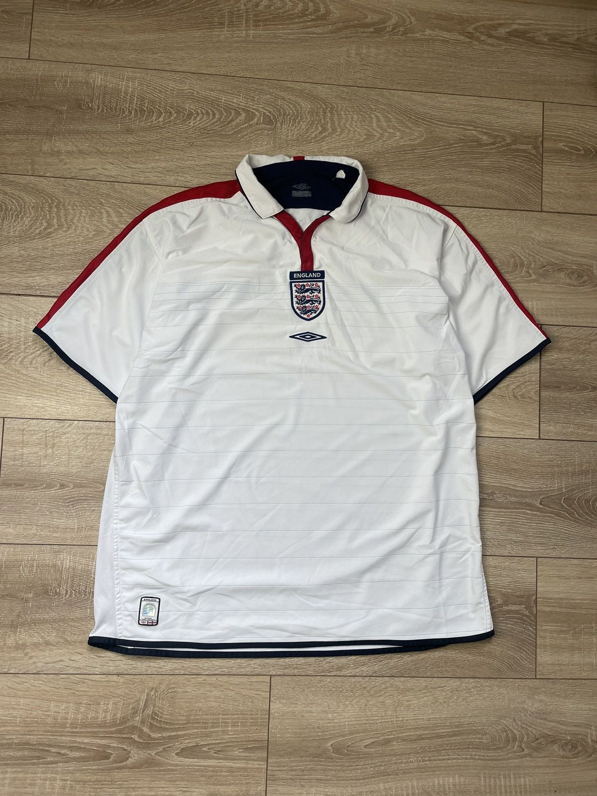 Umbro ENGLAND UMBRO 2003/2005 VINTAGE FOOTBALL SOCCER HOME JERSEY Size US XXL / EU 58 / 5 - 1 Thumbnail