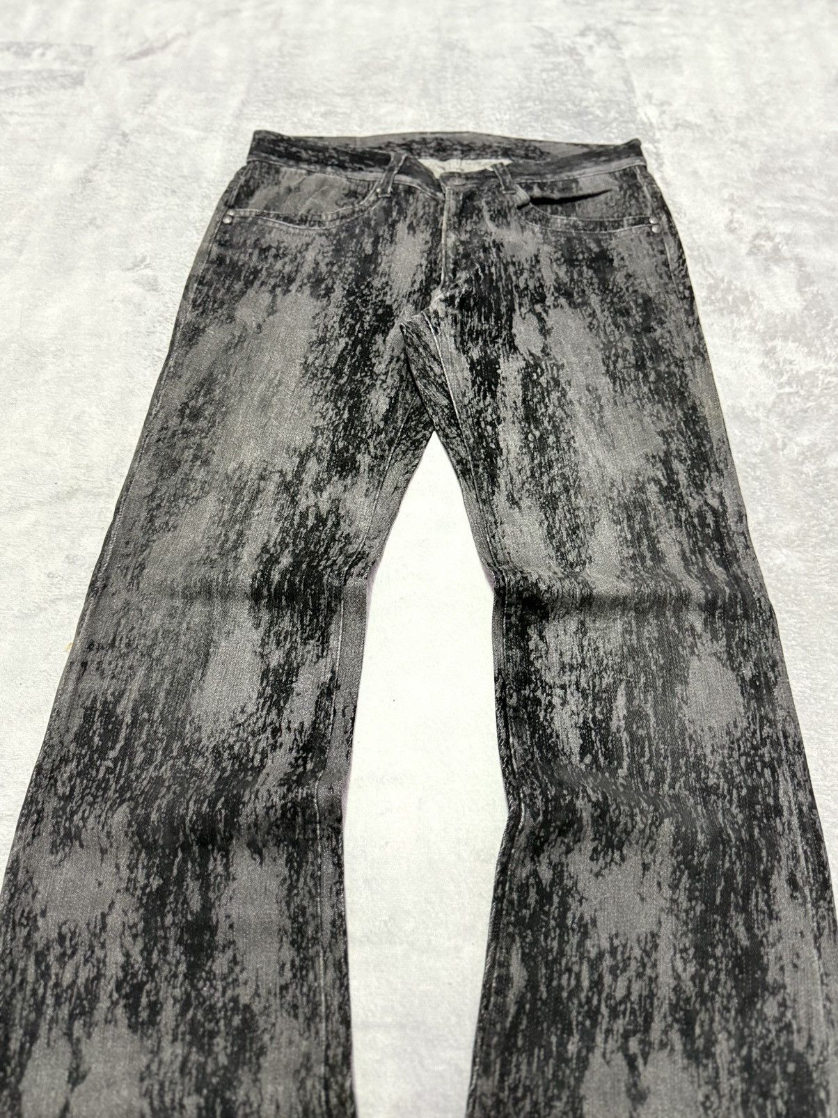GOSTAR DE FUGA × Japanese Brand × Tornado Mart Custom Culture Japan Velvet-Treated Textured Flare Jeans Size US 32 / EU 48 - 4 Thumbnail