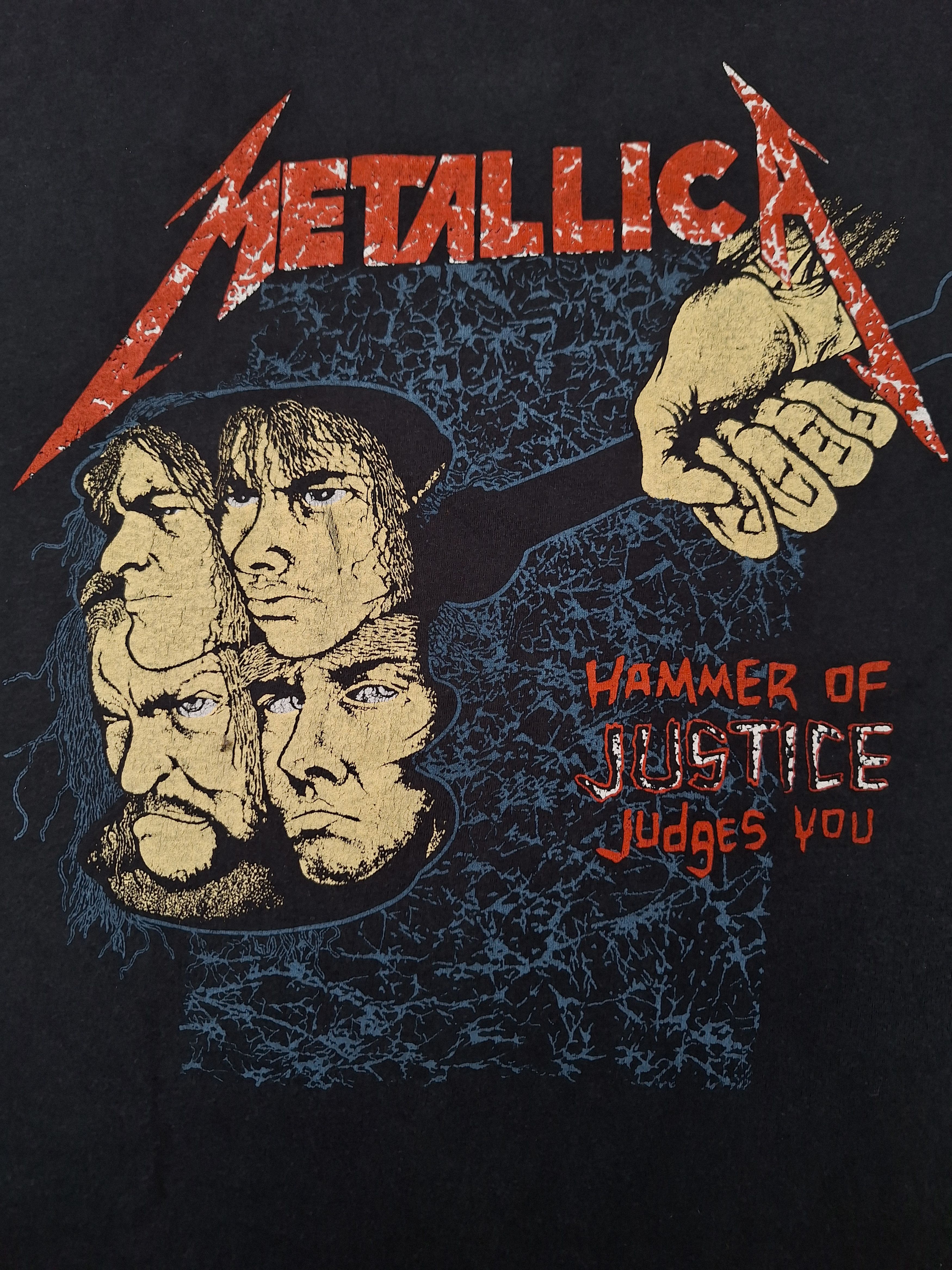 Japanese Brand 🔥RARE🔥 Vintage 90s metallica hammer of justice tour tee Size US XL / EU 56 / 4 - 5 Thumbnail
