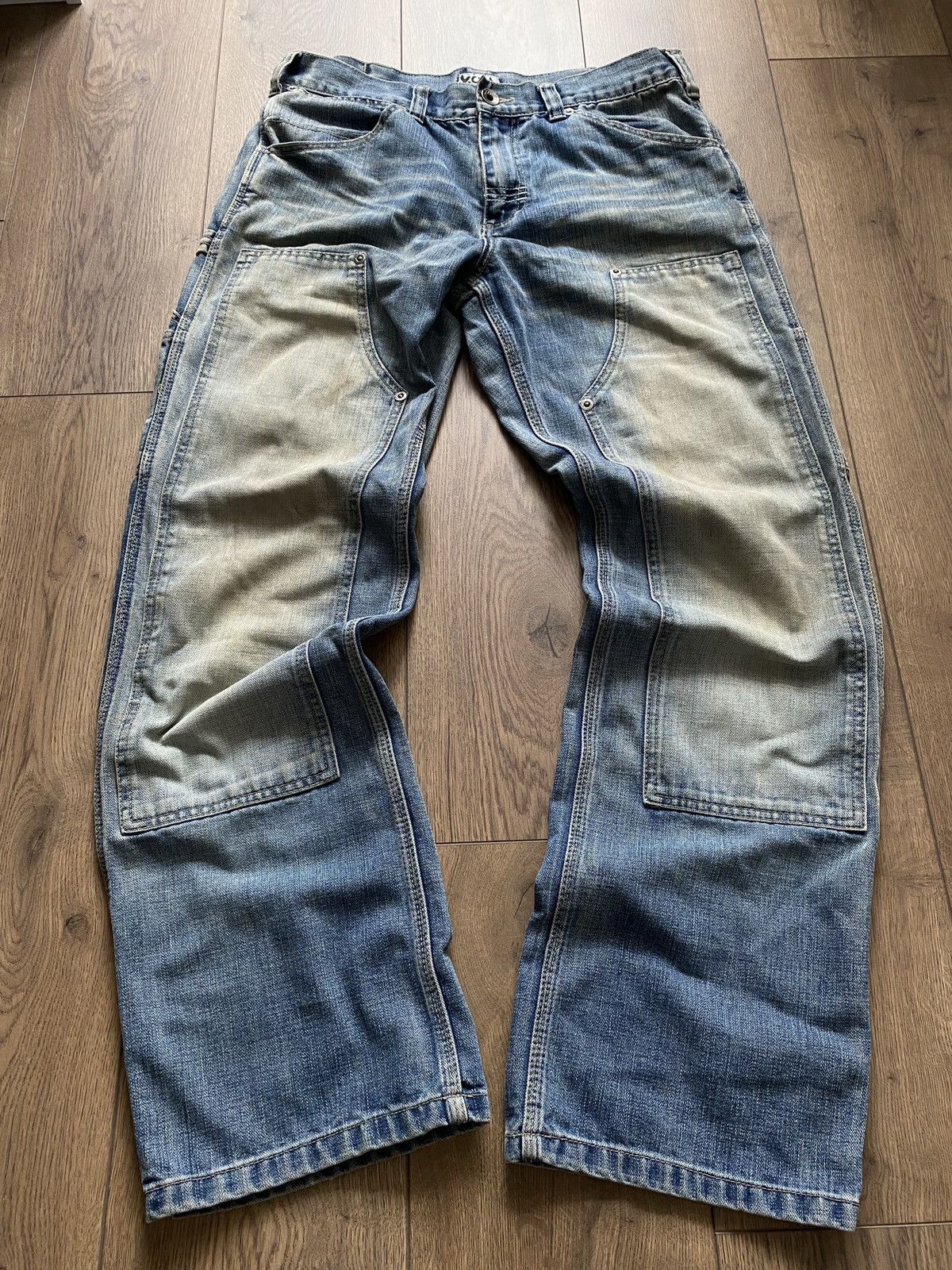 Vintage Y2K Watanabe baggy double knee dirt wash denim pants 33x32 Size US 32 / EU 48 - 1 Thumbnail