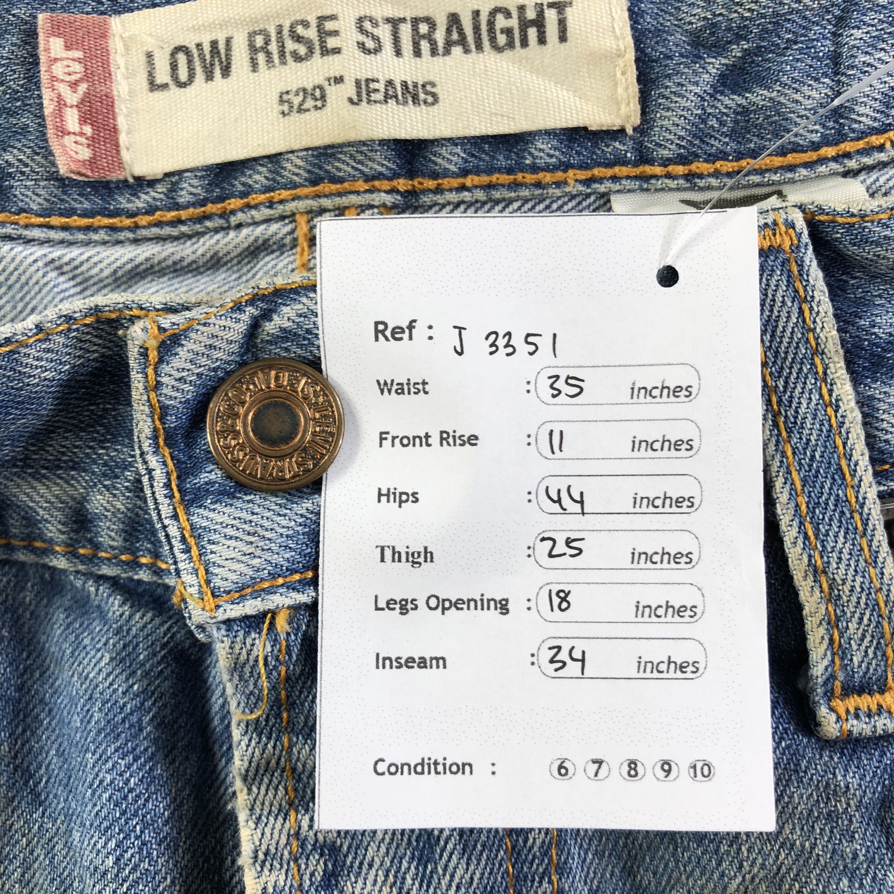 Levi's Vintage Light Wash Levis 529 Jeans-J3351 Size US 35 - 13 Thumbnail