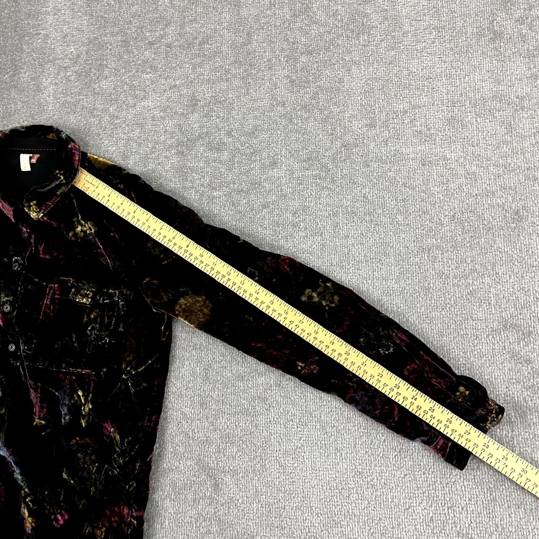 Vintage VINTAGE PILCRO & THE LETTERPRESS Shirt Womens Small Floral Velvet Button Up Viscose Top Size S / US 4 / IT 40 - 5 Thumbnail