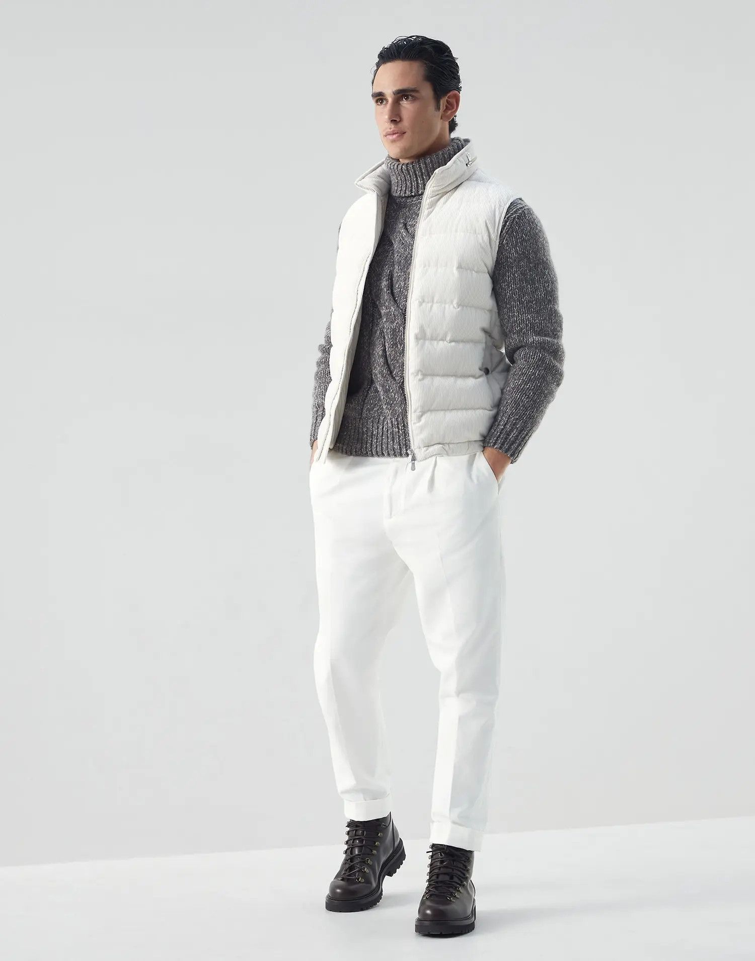 Brunello Cucinelli o1w1db10225 Cashmere Turtleneck Sweater in Grey Size US L / EU 52-54 / 3 - 4 Thumbnail