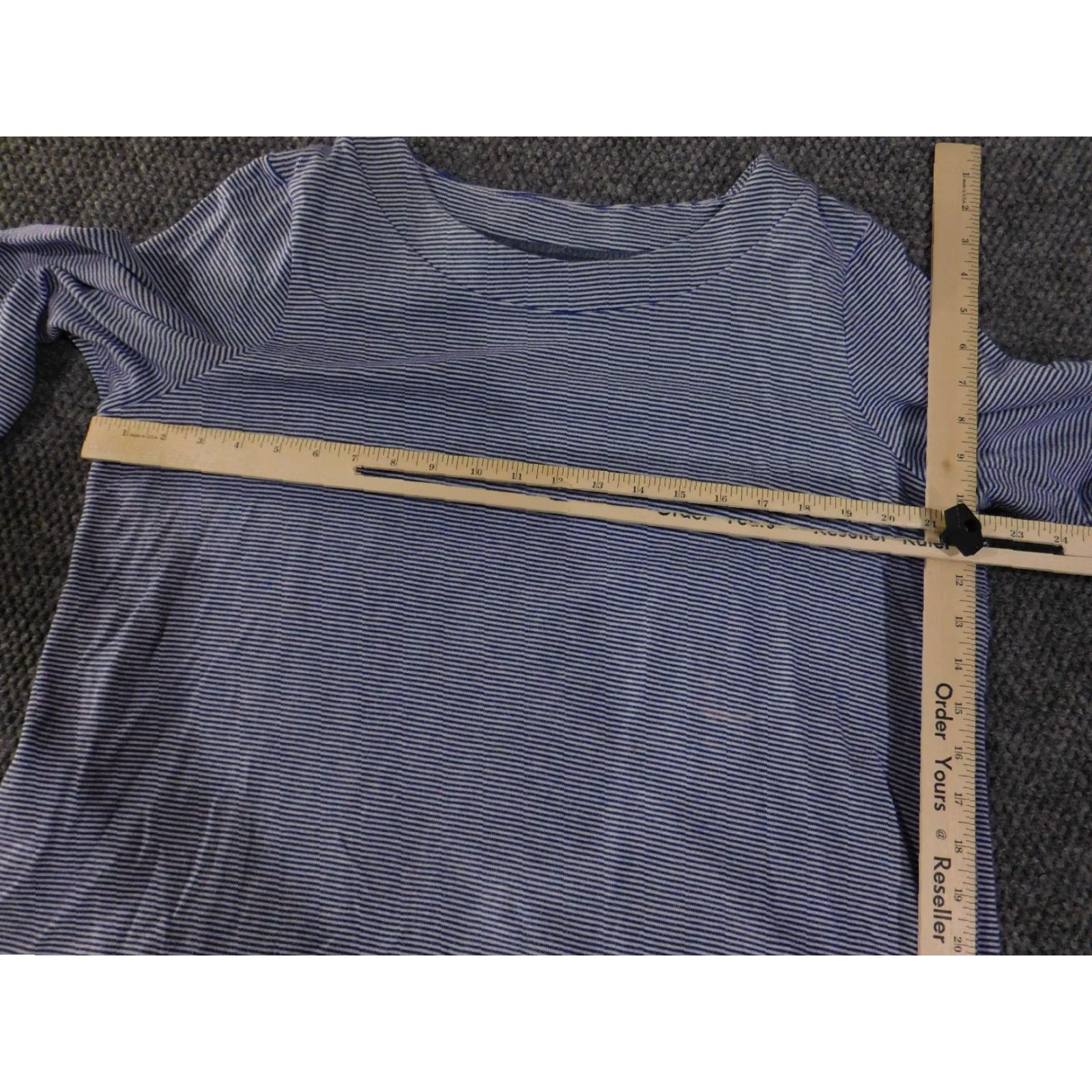 Talbots Talbots Shirt Womens XL Blue Striped Knit Stretch Casual Tee Crew Neck Long Sleeve Cotton Regular Vintage No Size XL / US 12-14 / IT 48-50 - 7 Thumbnail