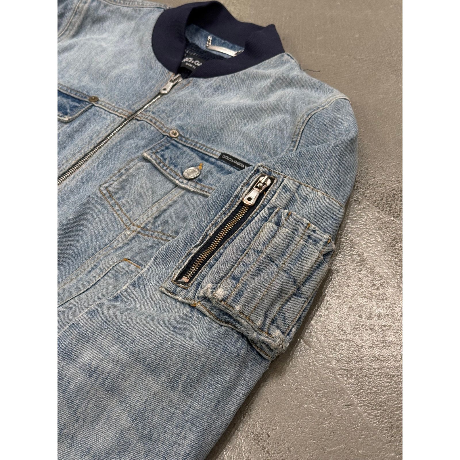Dolce & Gabbana 2000s Dolce & Gabbana denim bomber jacket Size US XS / EU 42 / 0 - 3 Thumbnail