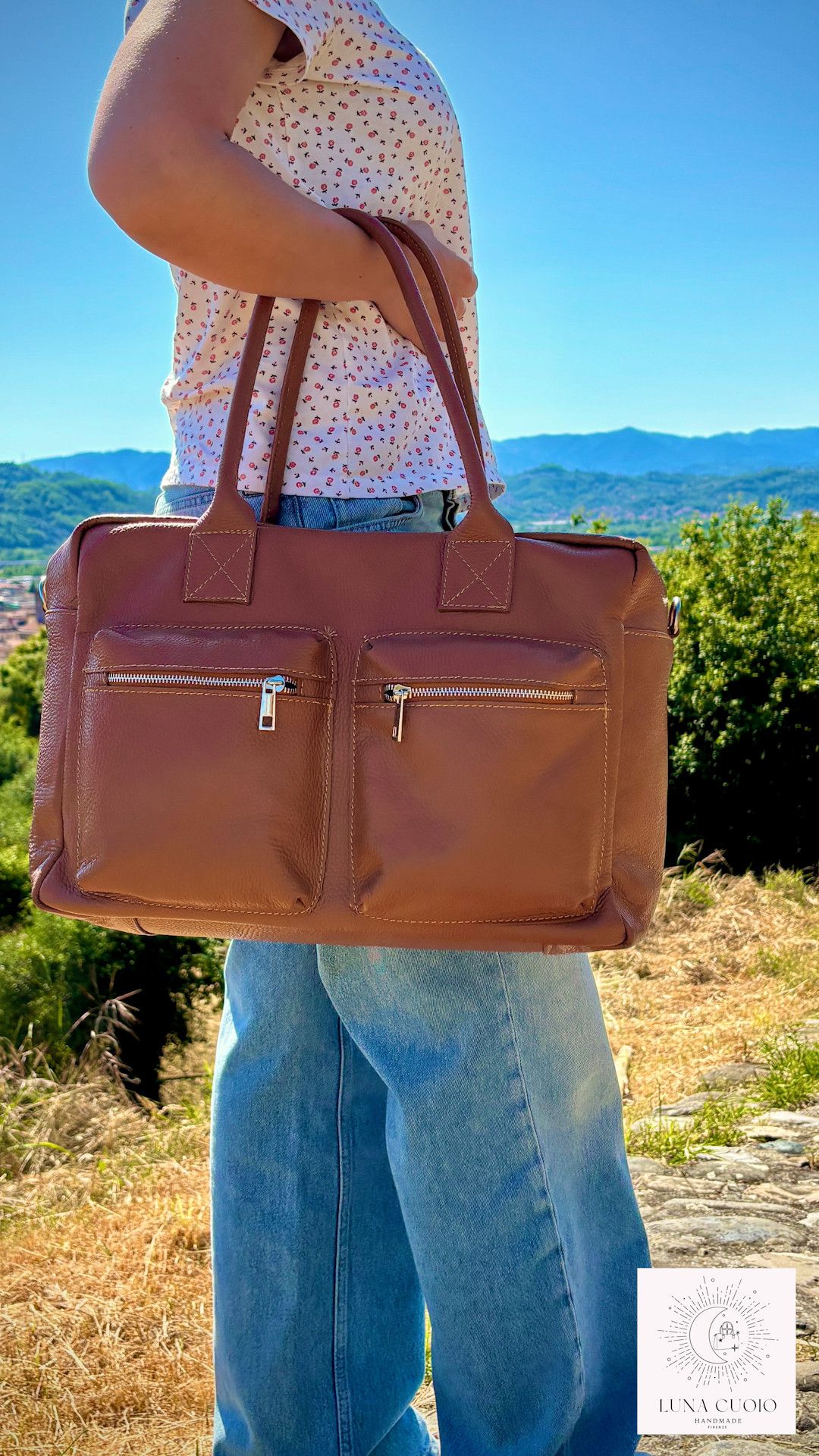 Vera Pelle Leather Travel Bag, Duffel Bag, Weekender bag Size ONE SIZE - 7 Thumbnail