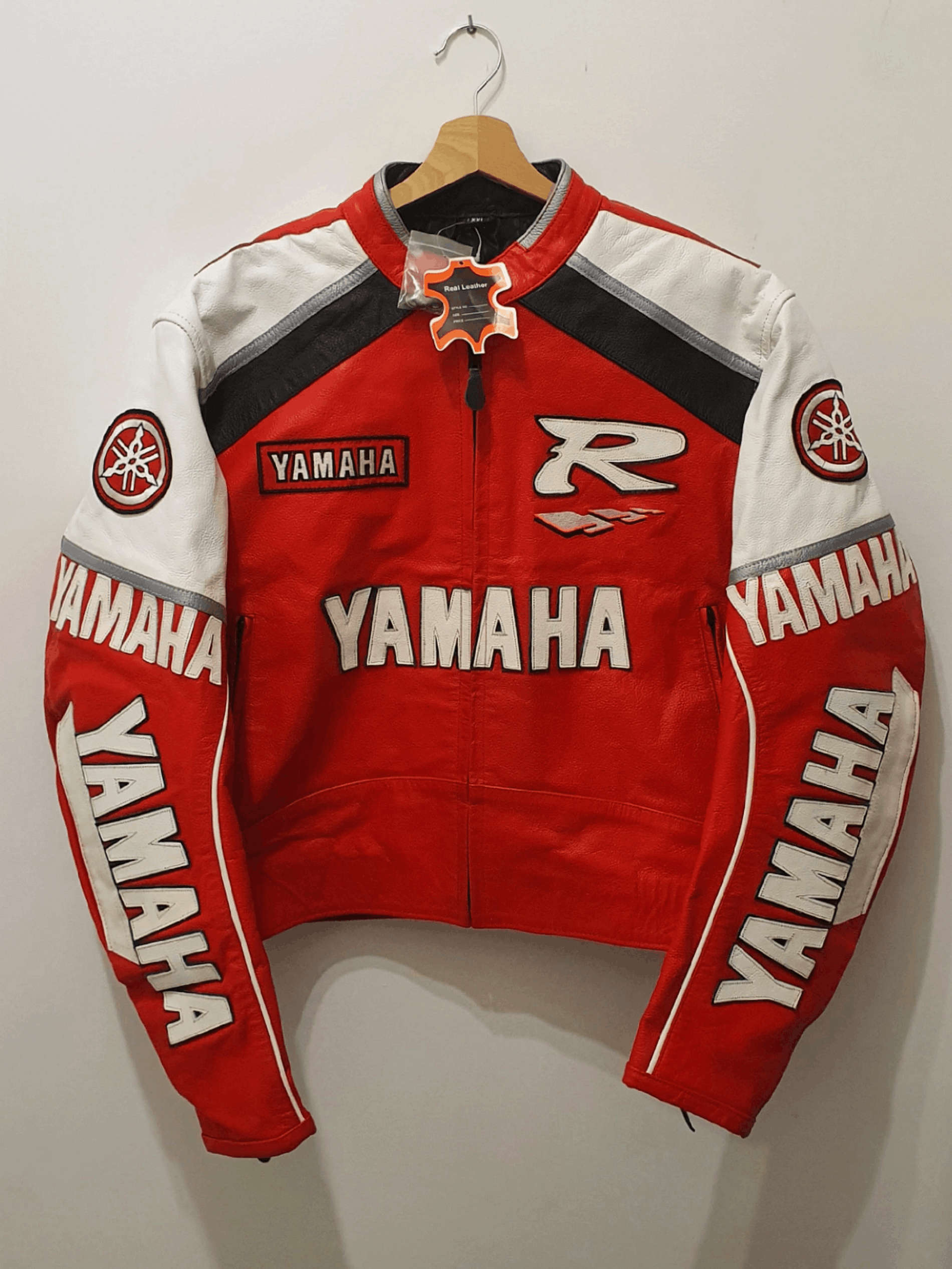 Yahmaha Red Leather Jacket Sreetwear Racing