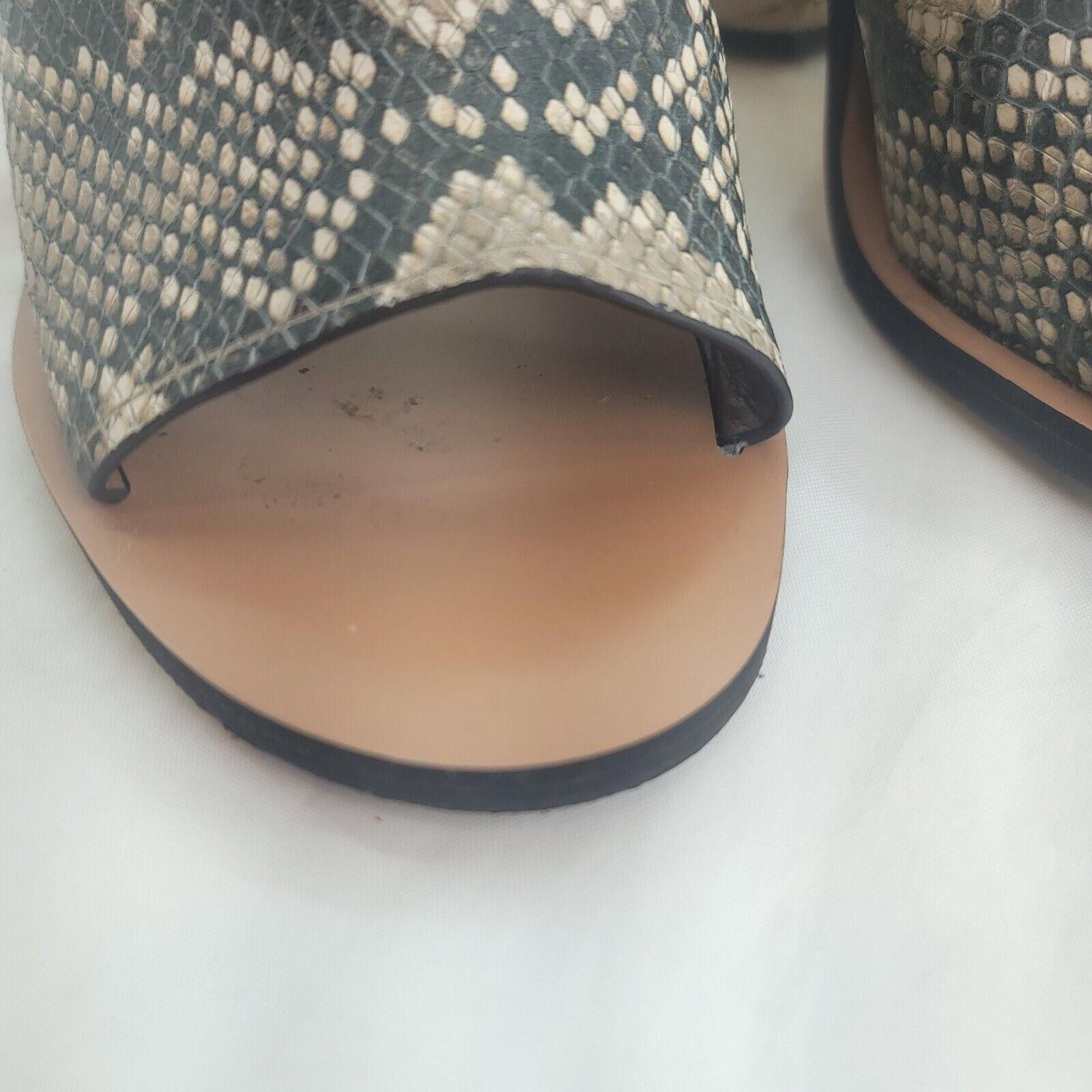 Designer Dolce Vita Reptile Print Size 7.5 Peeptoe Heeled Mules Size US 7.5 / IT 37.5 - 3 Thumbnail