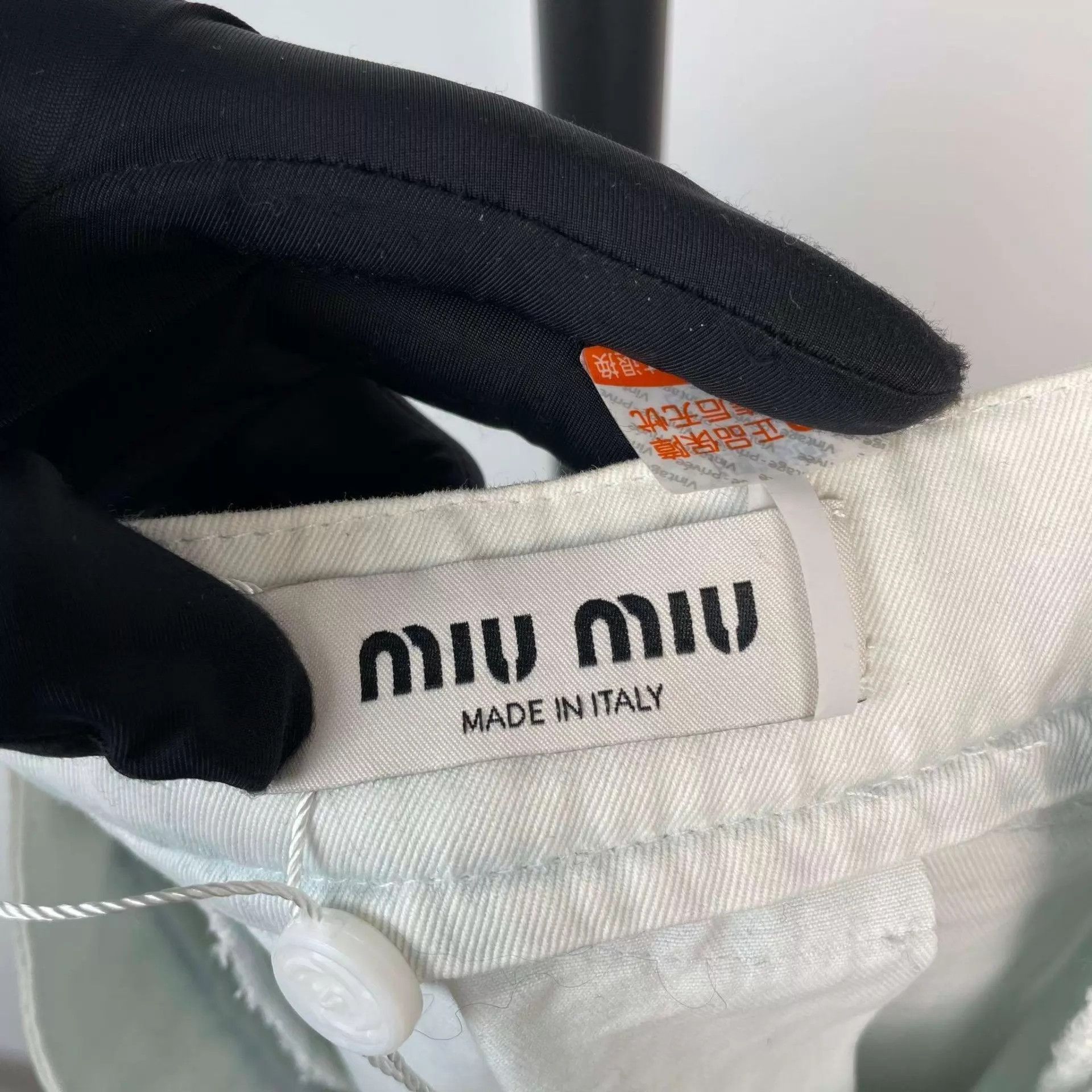 Miu Miu Miu Miu White Cotton Short Skirt Size 42 Size 28" / US 6 / IT 42 - 3 Thumbnail