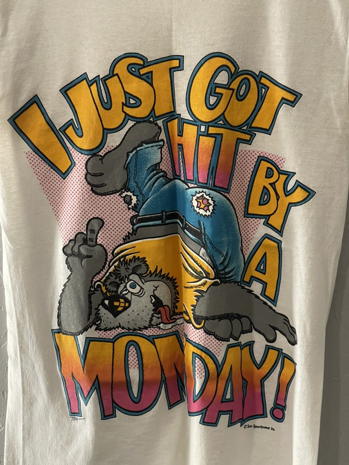 Vintage Vintage 80s Monday Humor Essential Bear Funny SS Shirt XS Size US XS / EU 42 / 0 - 2 Thumbnail
