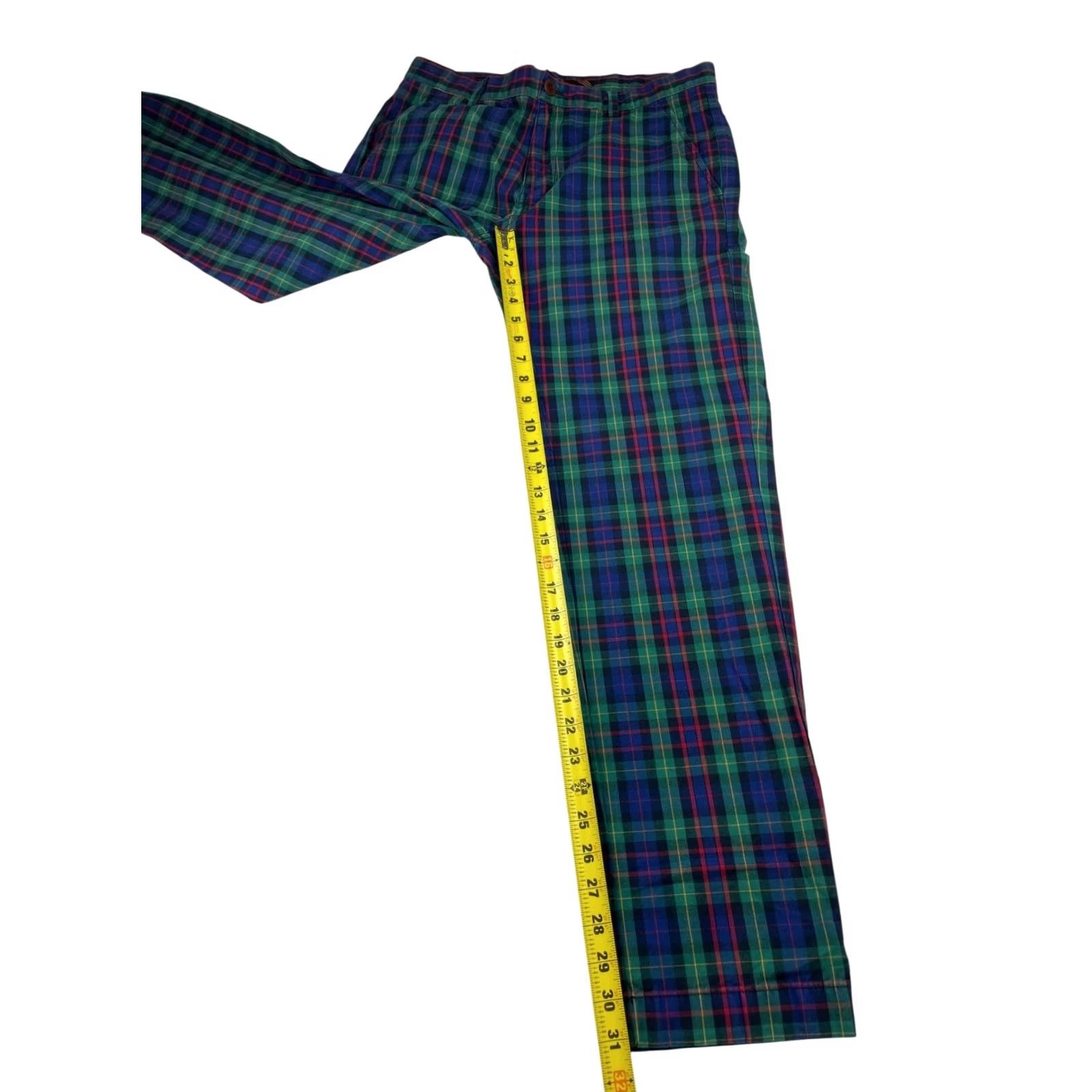 Brooks Brothers Brooks Brothers Red Fleece Men's Chino Pants Flat Front 100% Cotton Plaid Blue/Red 32x32 Slim? Regular Mens Pants Size US 32 / EU 48 - 7 Thumbnail